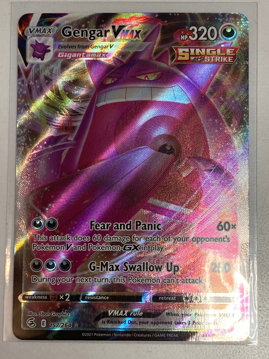 Pokmon TCG Gengar Vmax 157/264 Fusion Strikes NM  True Believers Gaming  and Collectibles