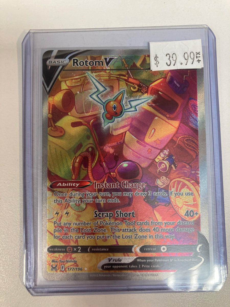 Pokmon TCG Rotom V 177/196 Lost Origin Alt Art Mint True Believers Gaming and Collectibles Pokmon TCG Rotom V 177/196 Lost Origin Alt Art Mint True Believers Gaming and Collectibles