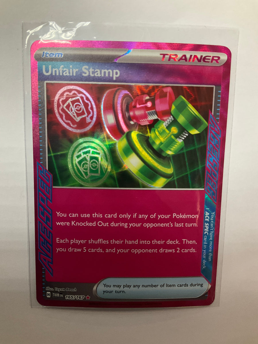 unfair stamp pokemon card Pokémon TCG Unfair Stamp 165/167 Twilight Masquerade Mint – True Believers  Gaming and Collectibles
