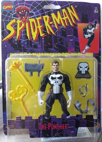 Jahrgang 1995 ToyBiz Comics Spiderman Spider Man The Punisher Actionfigur Selten Jahrgang 1995 ToyBiz Comics Spiderman Spider Man The Punisher Actionfigur Selten