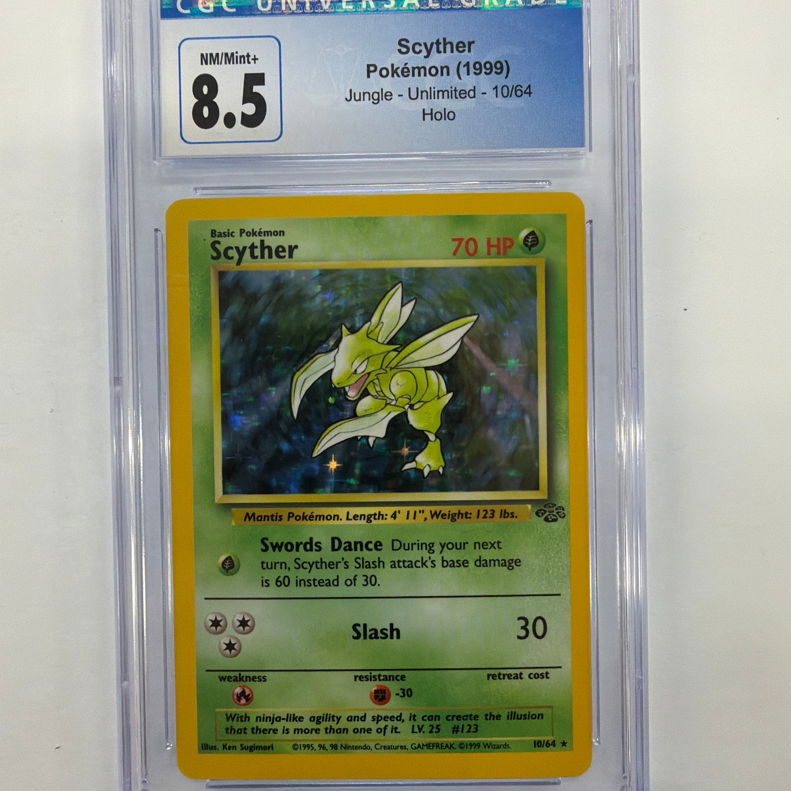 Pokémon TCG - CGC NM/Mint+ 8.5 Jungle Unlimited Scyther 10/64 Holo