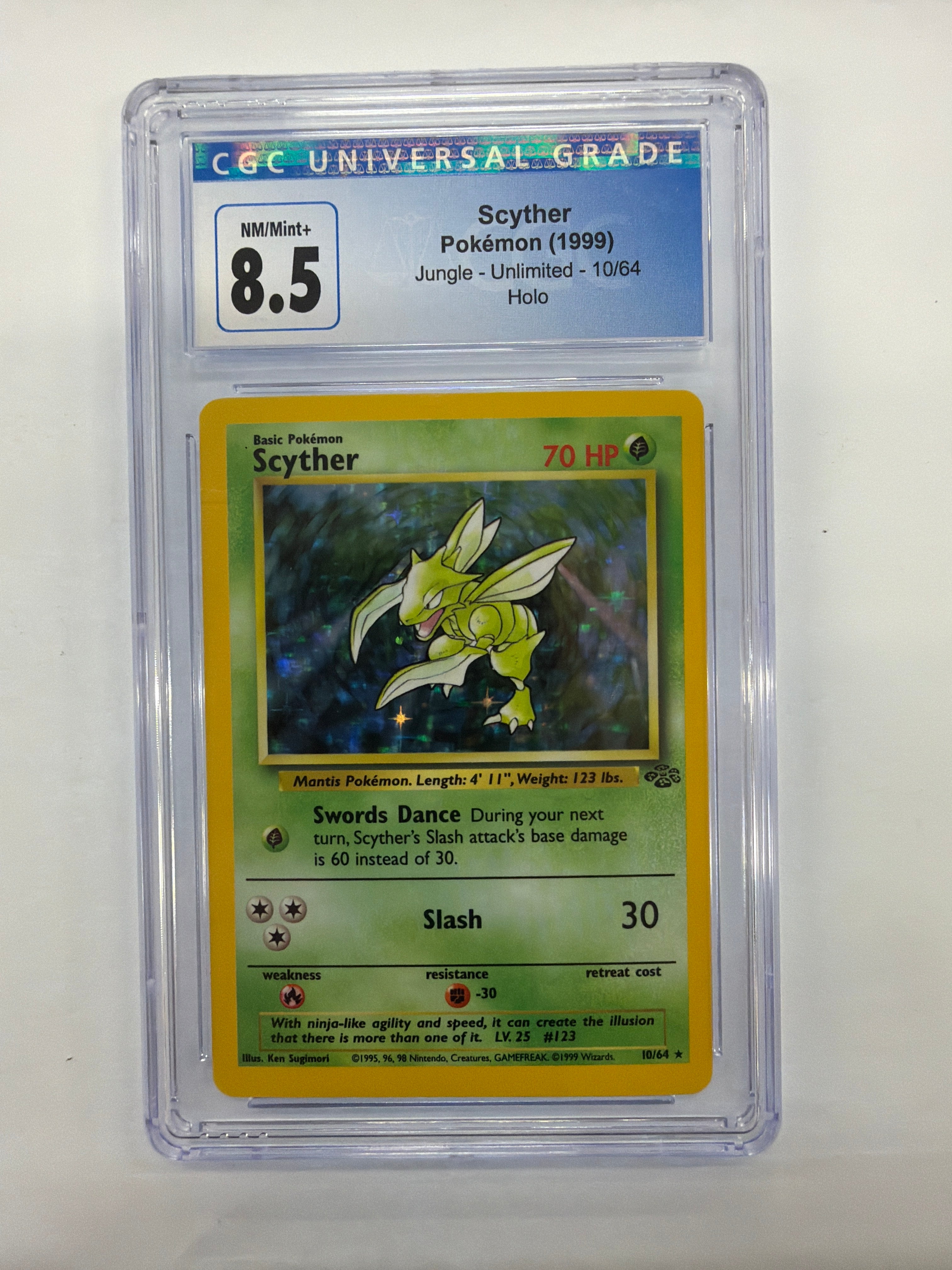 Pokémon TCG - CGC NM/Mint+ 8.5 Jungle Unlimited Scyther 10/64 Holo