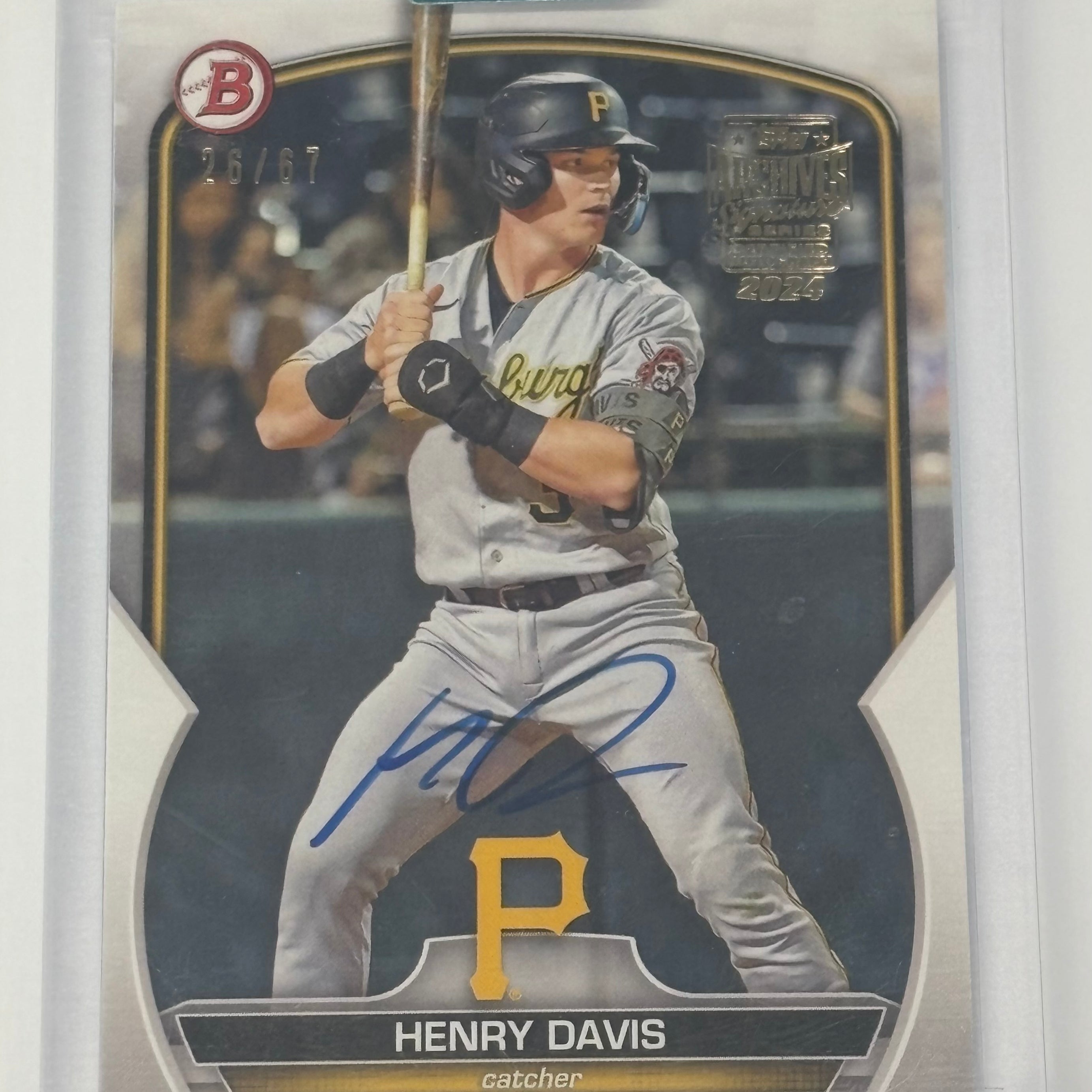 2024 Topps Archives Signature Series Henry Davis Certified Autograph #BP-14 Numbered 26/67