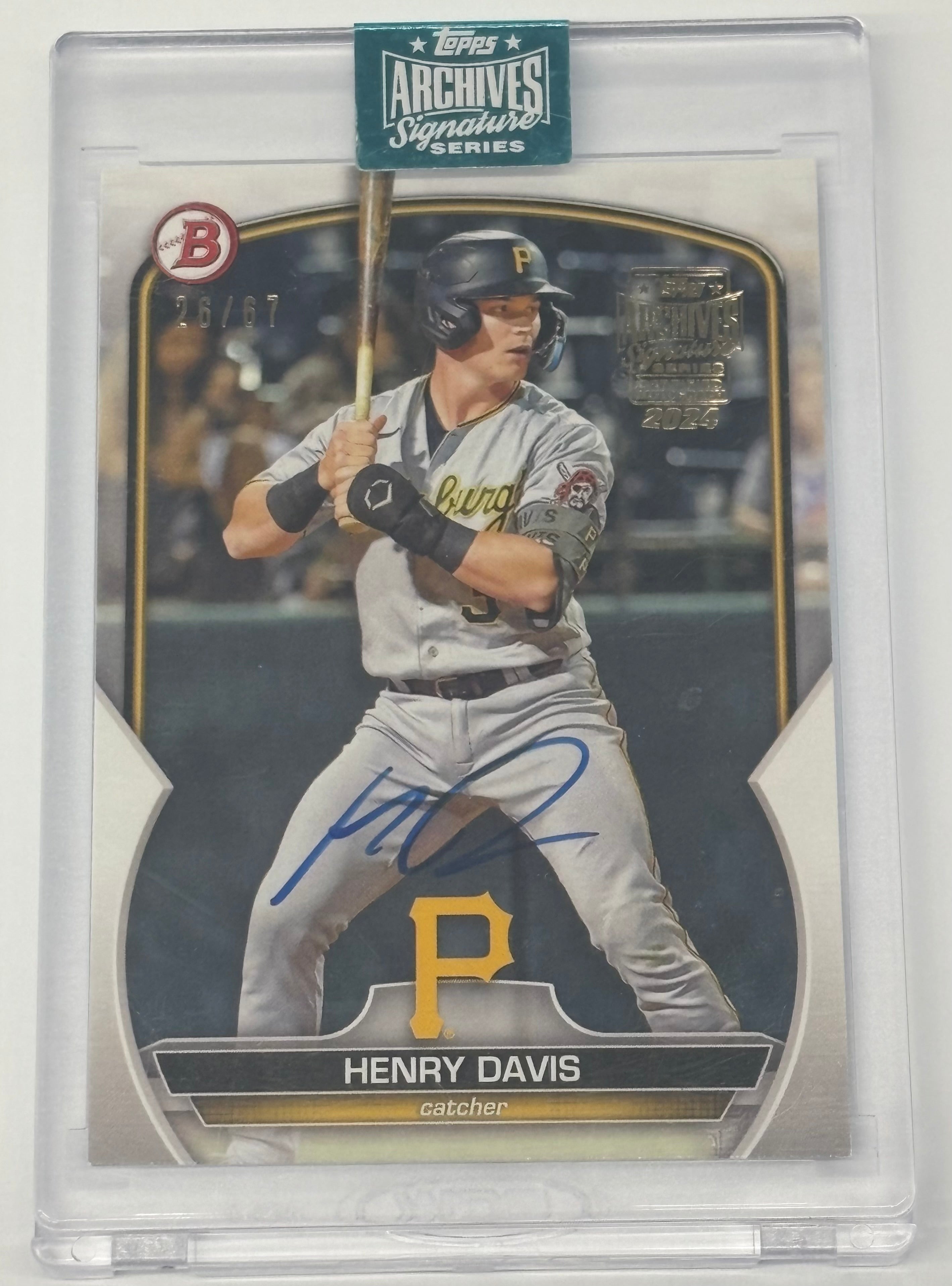 2024 Topps Archives Signature Series Henry Davis Certified Autograph #BP-14 Numbered 26/67
