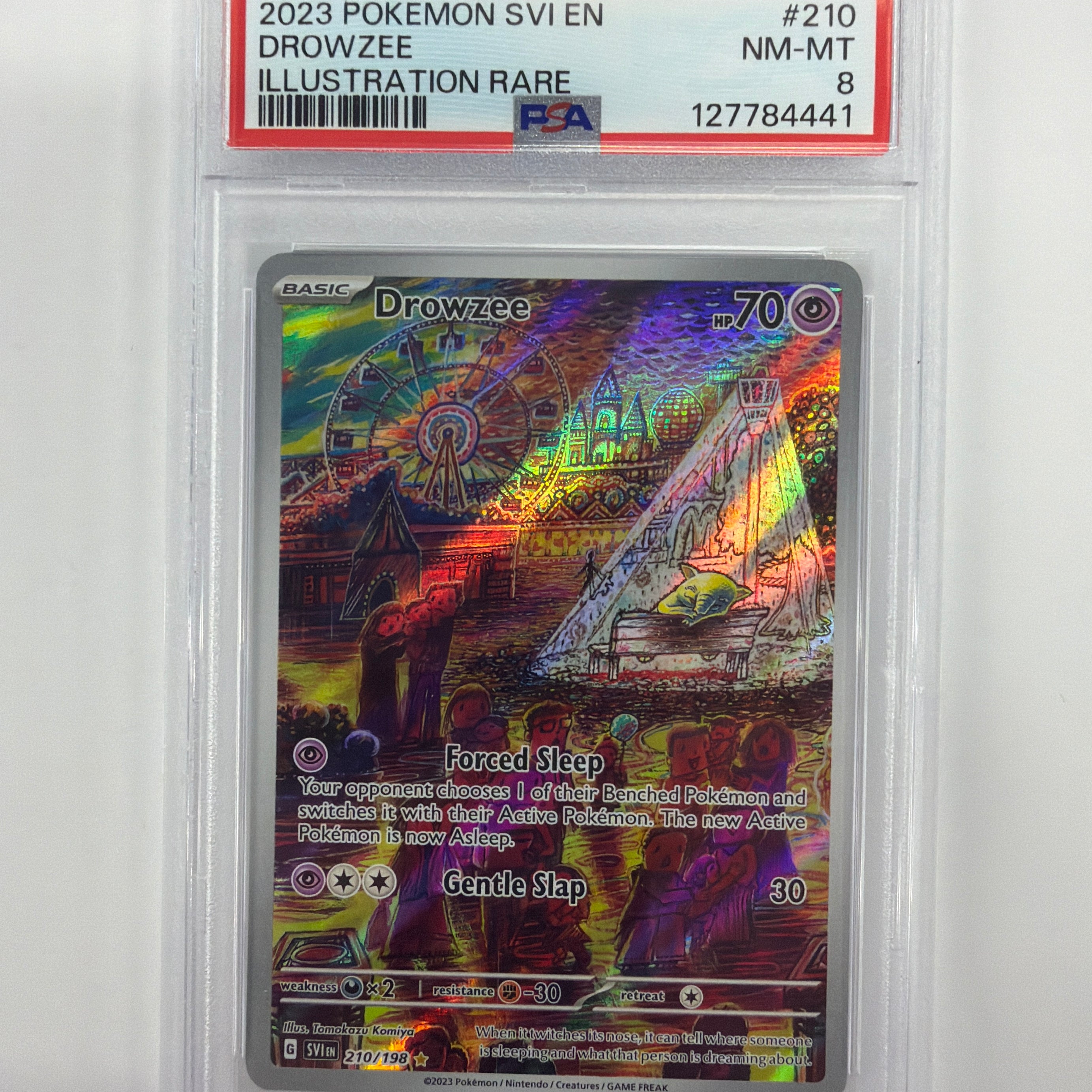 Pokémon TCG - PSA NM-MT 8 Scarlet & Violet Drowzee 210/156 Illustration Rare