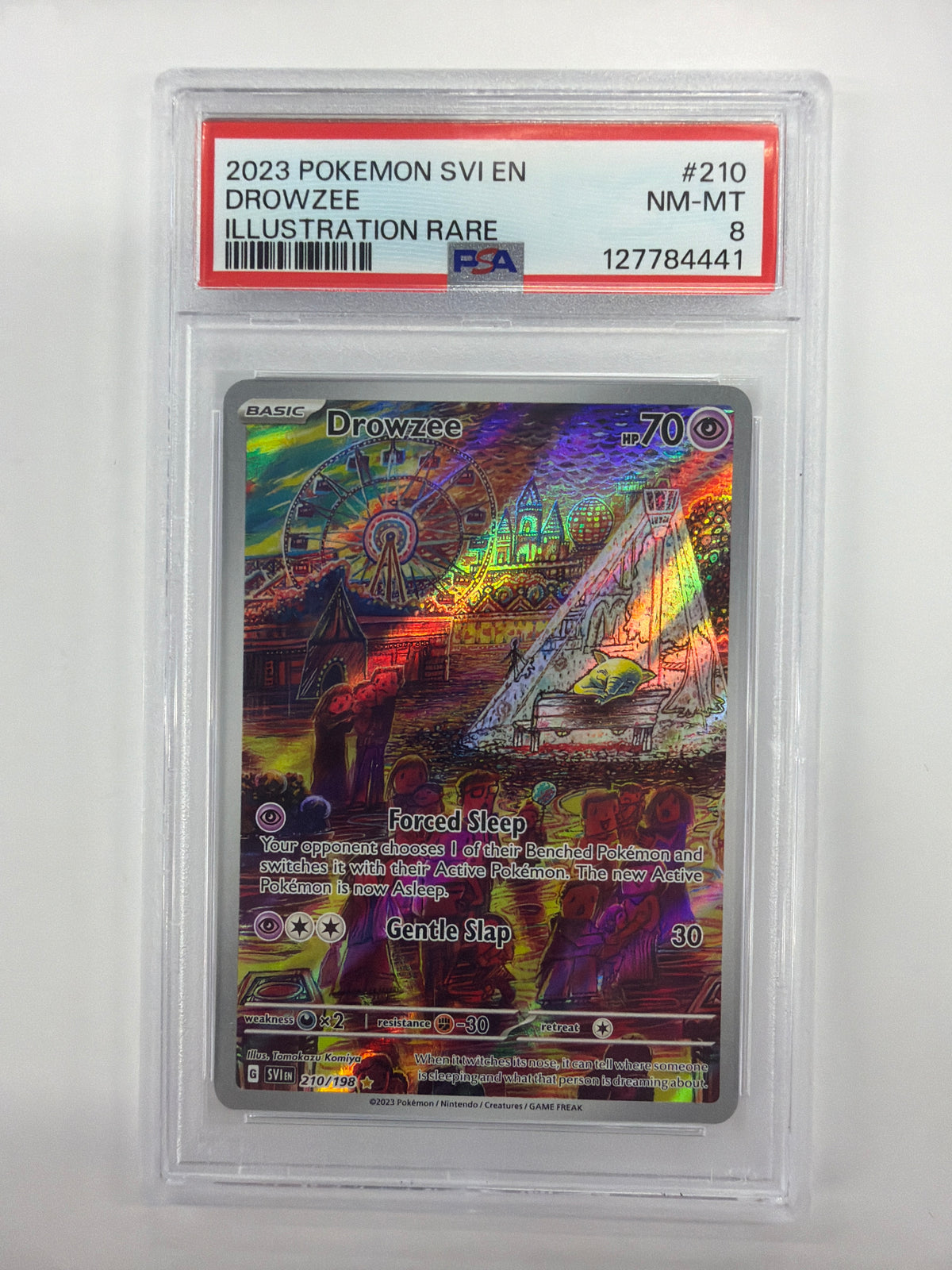 Pokémon TCG - PSA NM-MT 8 Scarlet & Violet Drowzee 210/156 Illustration Rare
