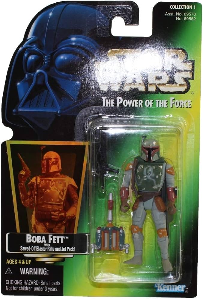 Kenner Star Wars The Power Of The Force Boba Fett With Sawed-Off Blaster Rifle and Jet Pack 3” Figure