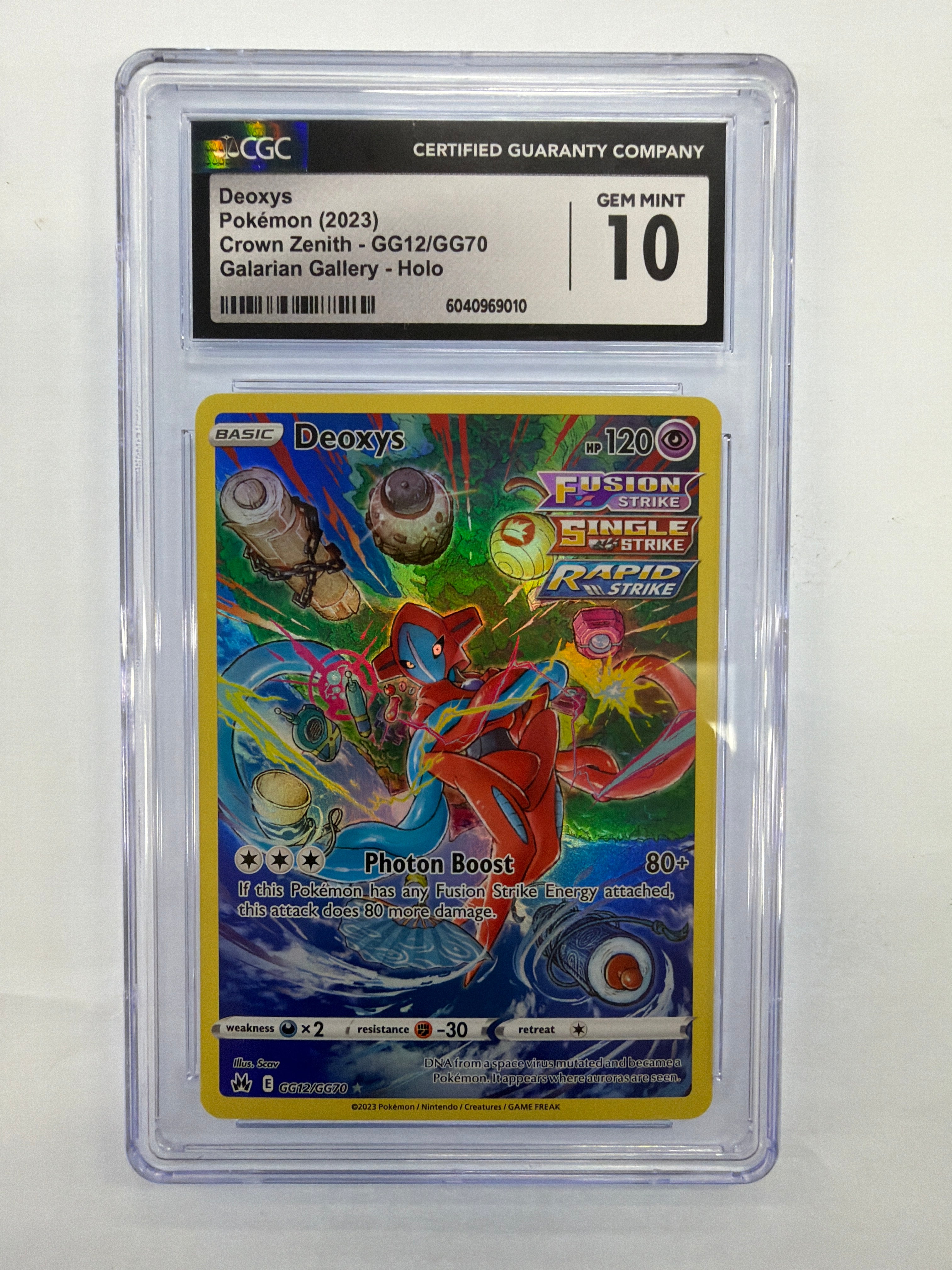 Pokémon TCG - CGC Gem Mint 10 Crown Zenith Deoxys GG12/GG70  Galarian Gallery Holo