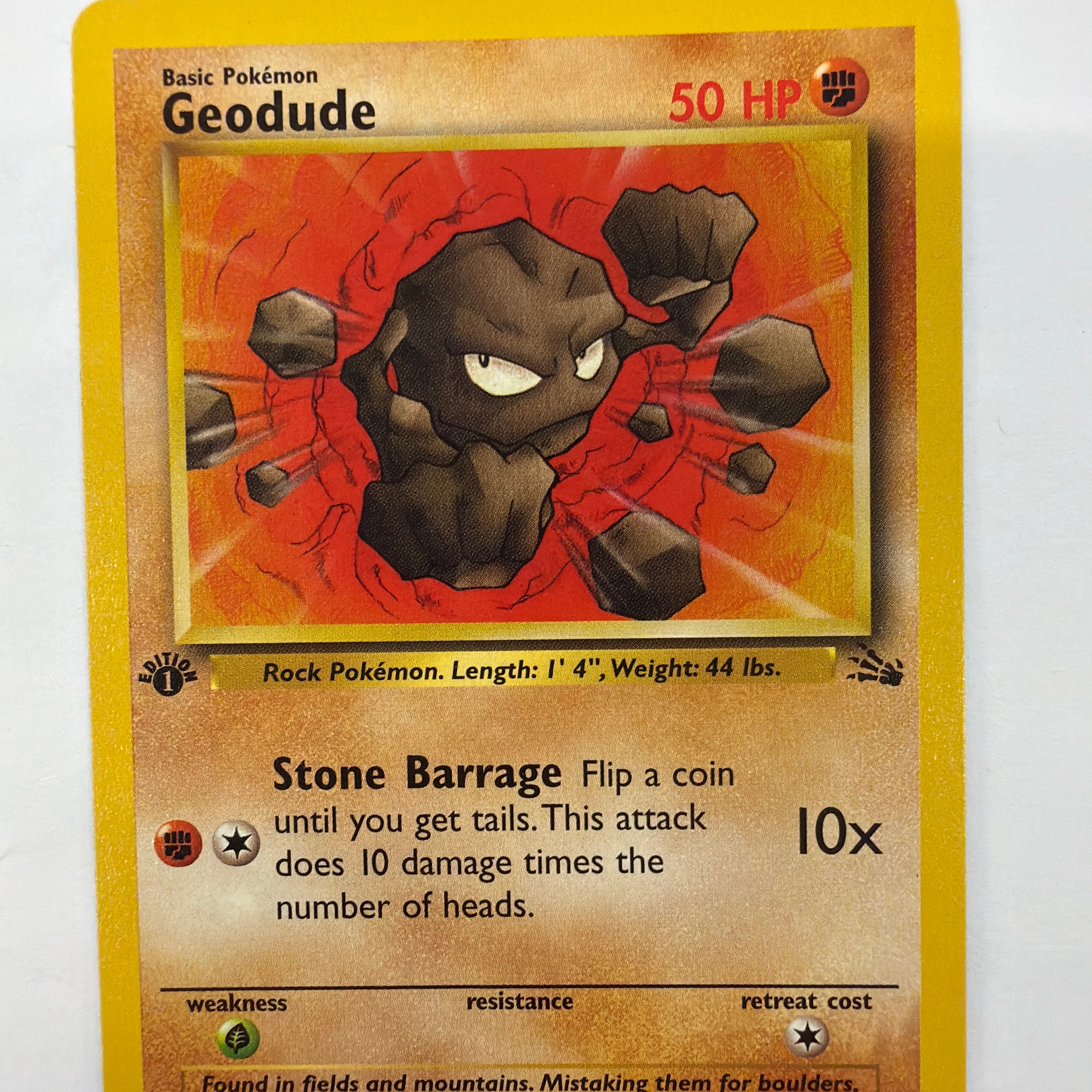 Pokémon TCG - Fossil 1st Edition Geodude 47/62 Non-Holo NM