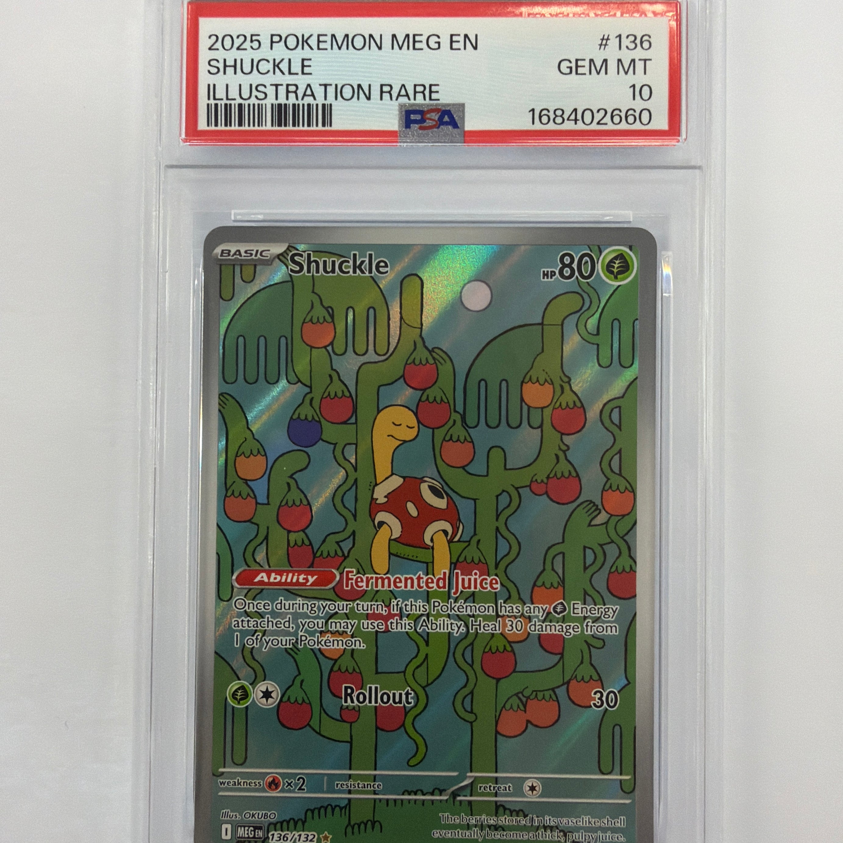 Pokémon TCG - PSA Gem MT 10 Mega Evolution Shuckle 136/132 Illustration Rare