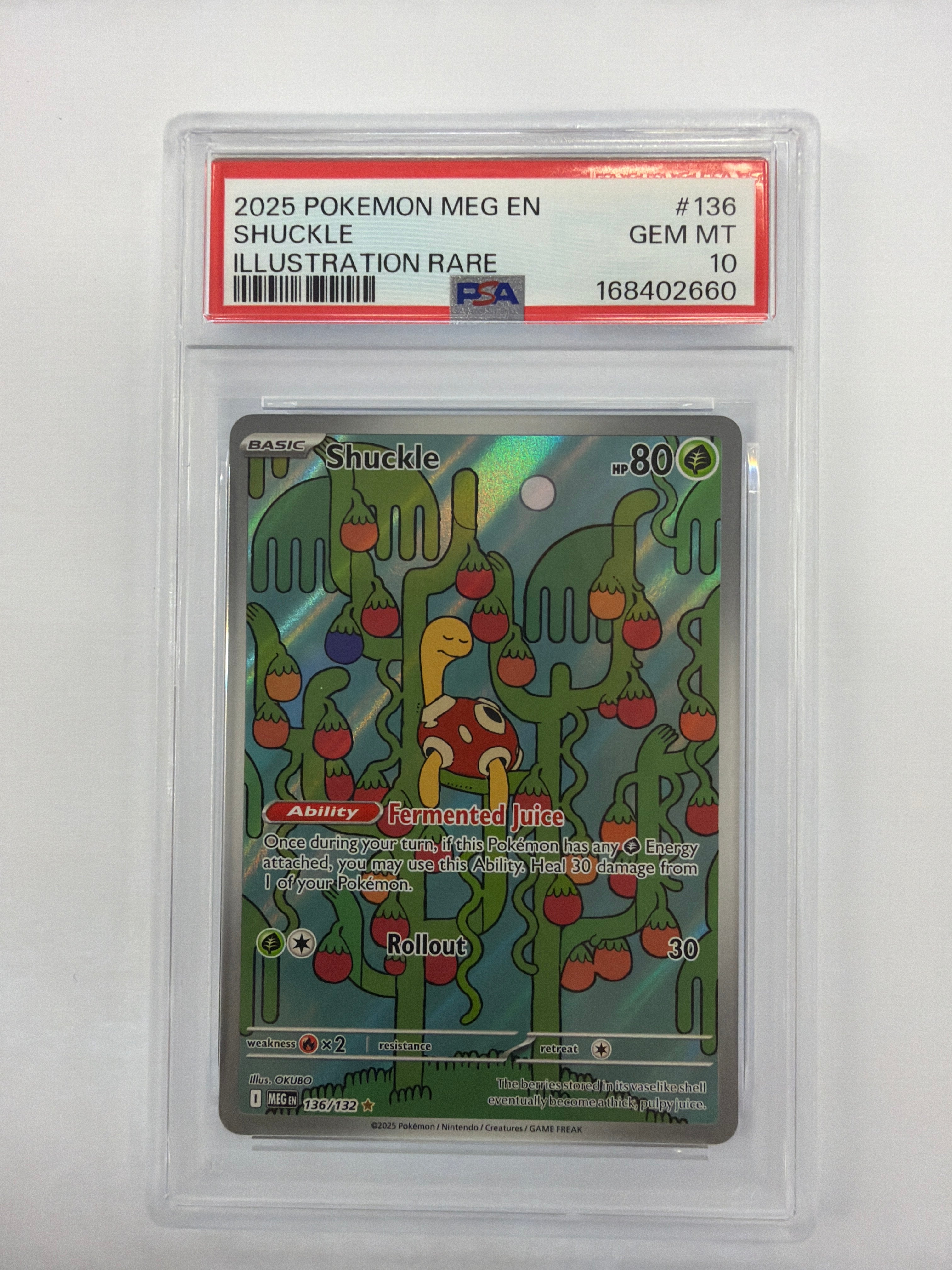 Pokémon TCG - PSA Gem MT 10 Mega Evolution Shuckle 136/132 Illustration Rare