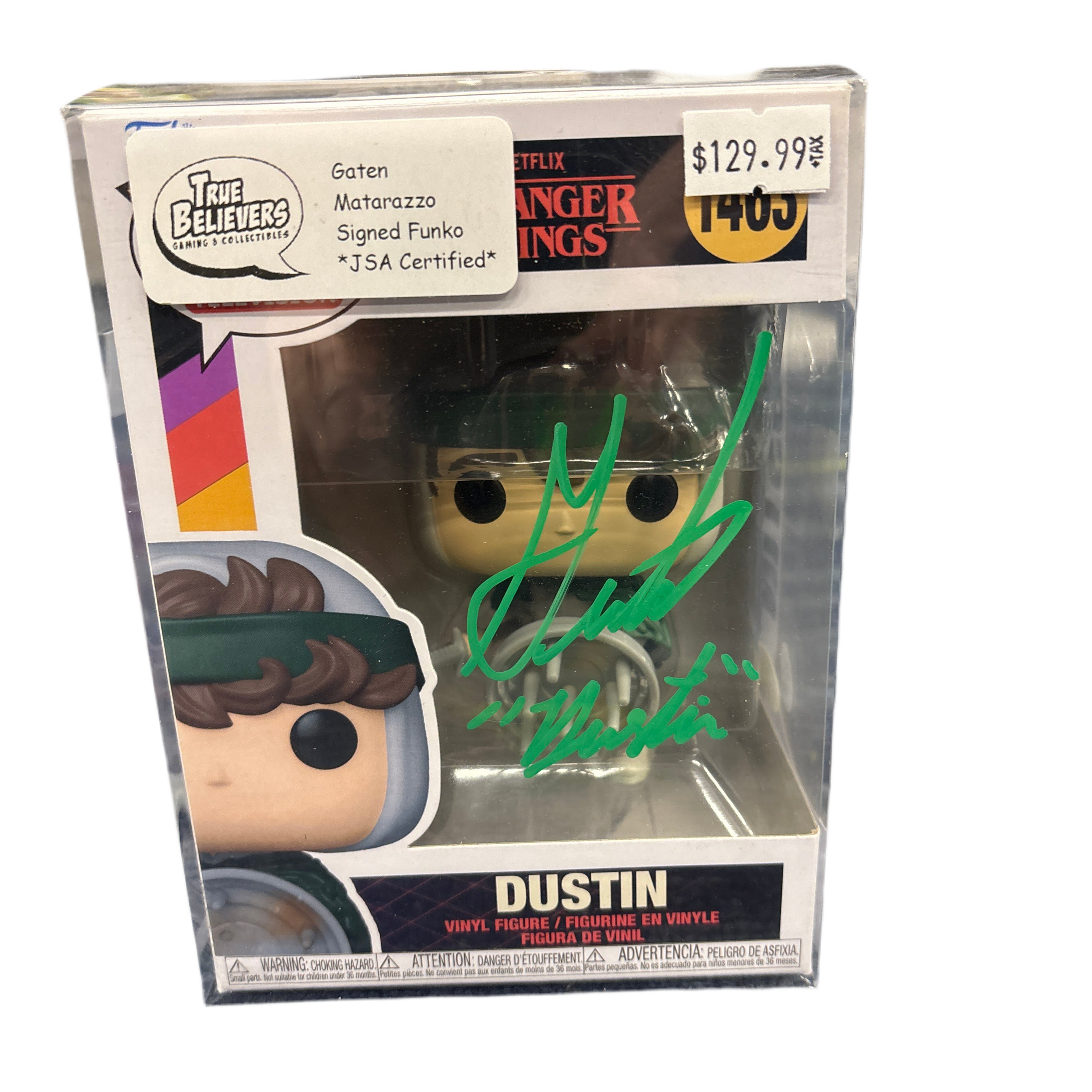 SIGNED Funko Pop! Television Netflix Stranger Things Dustin #1463