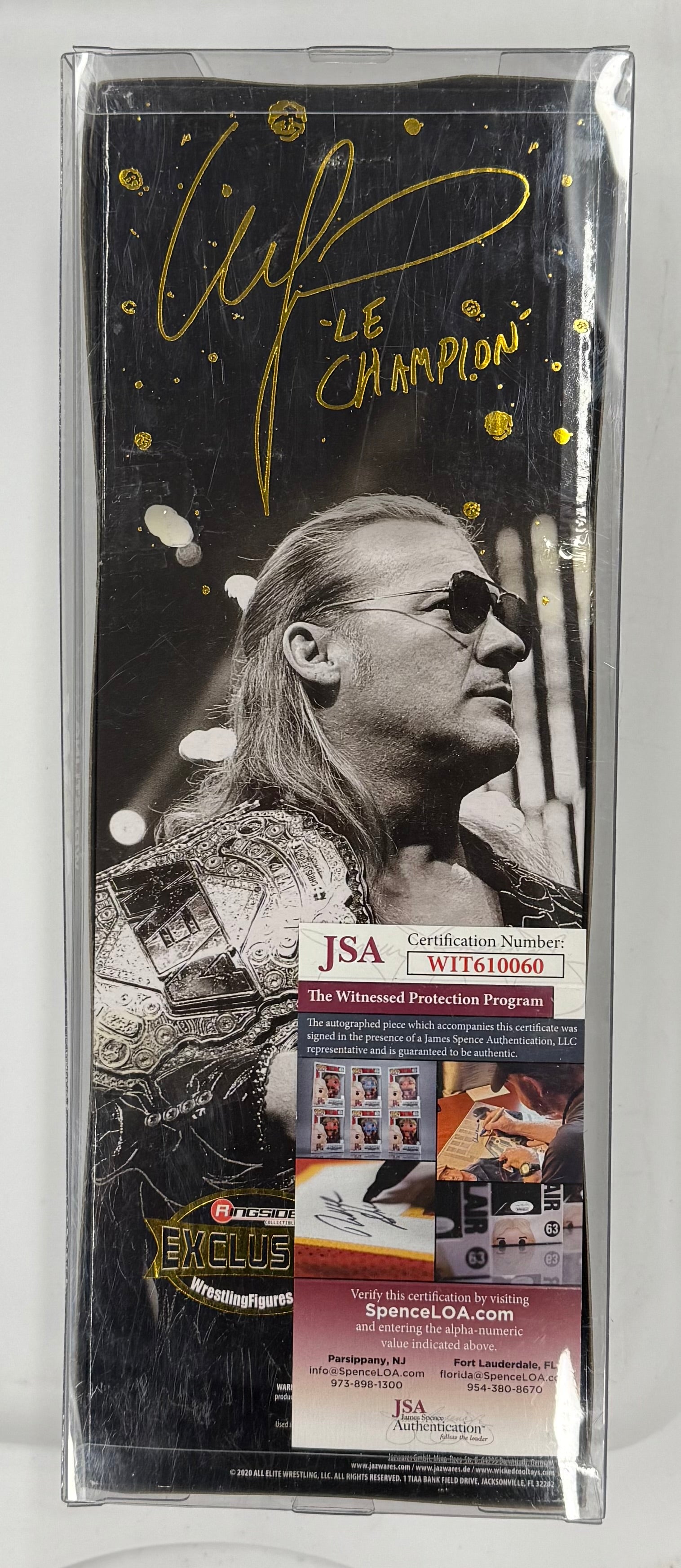 AEW Ringside Collectibles Exclusive Chris Jericho “A Little Bit of The Bubbly” Signed Action Figure W/ JSA Certification