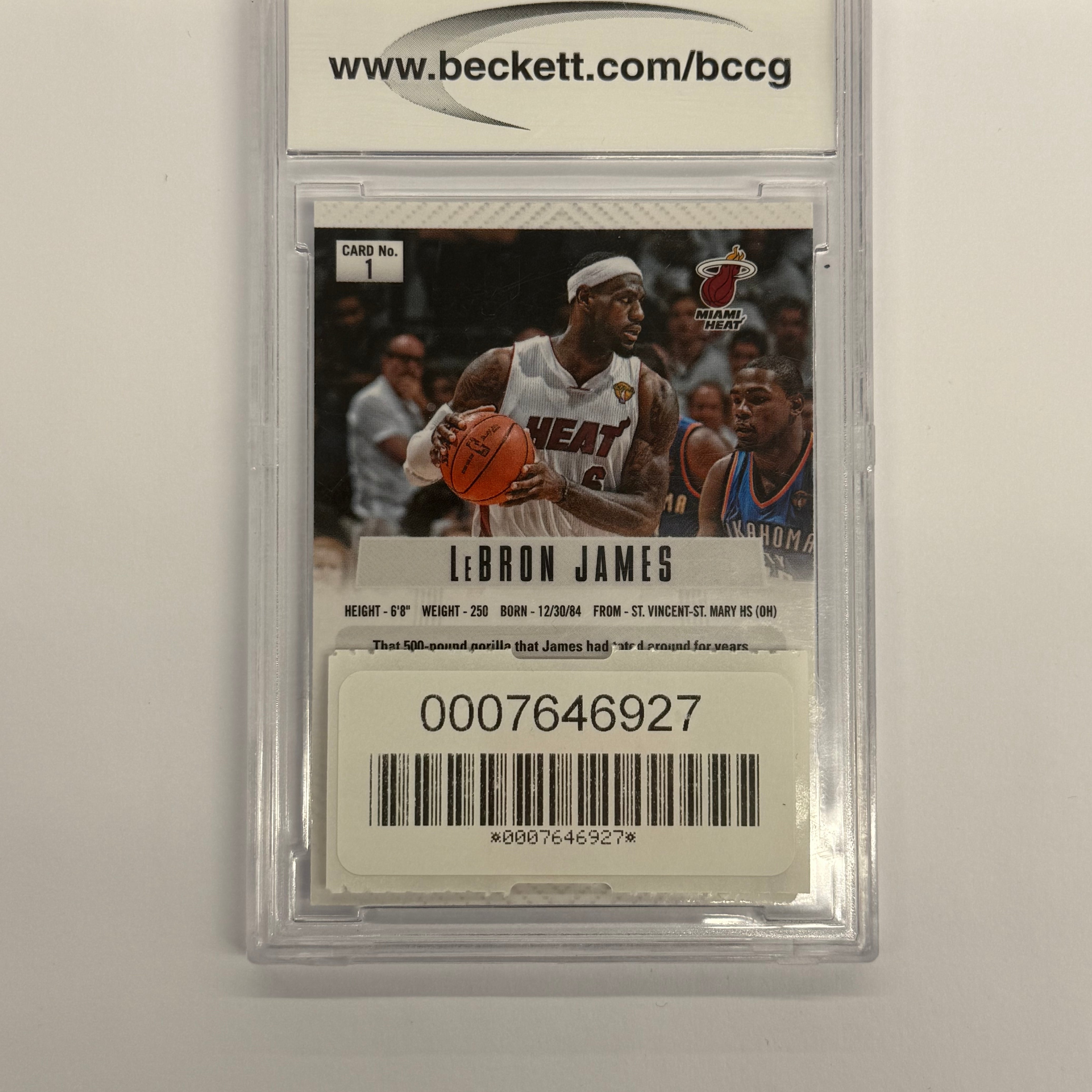 2012-13 Panini Prizm BCCG 10 Mint Or Better LeBron James #1