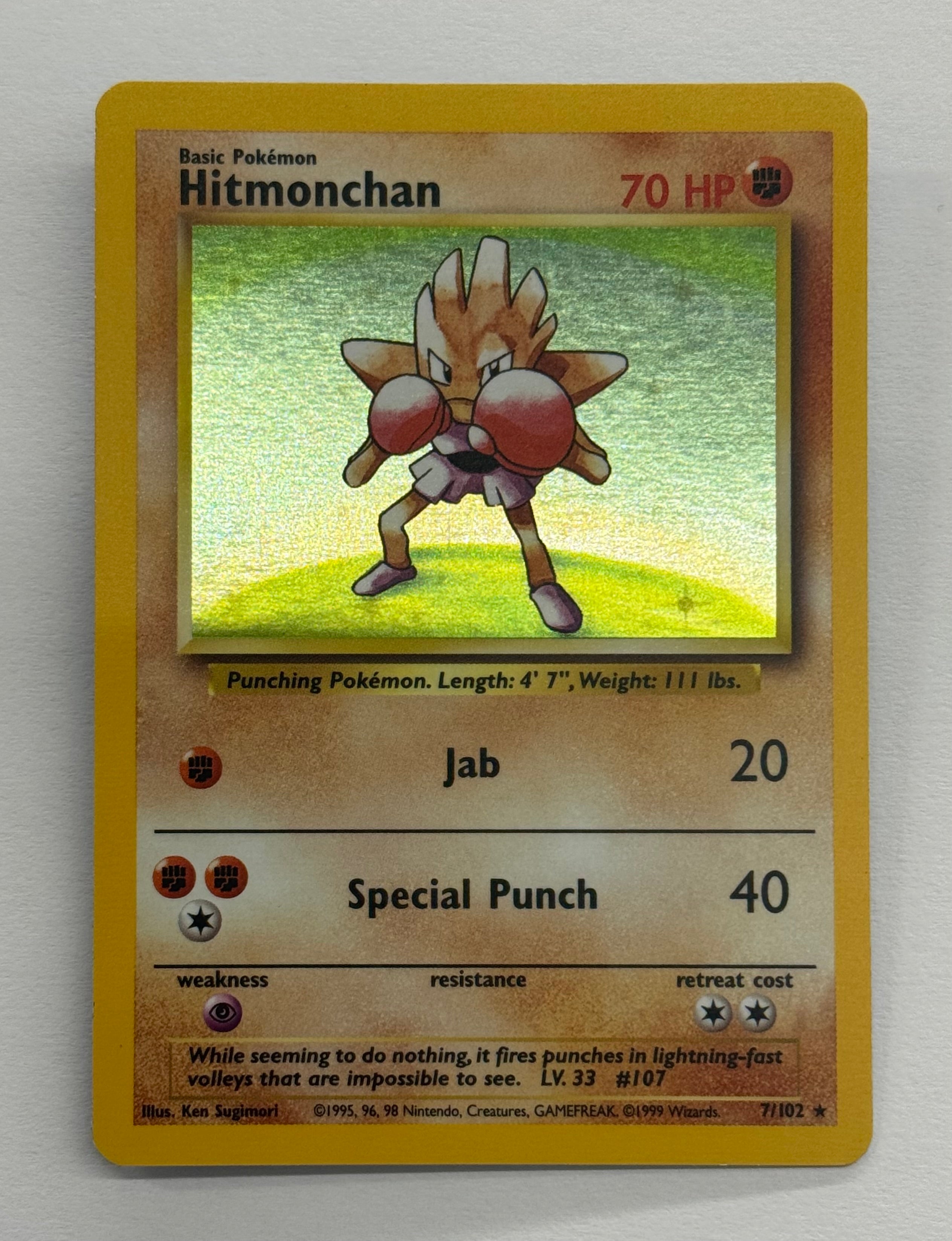 Pokémon TCG - Base Set Unlimited Hitmonchan  7/102 LP