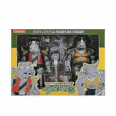 Neca Reel Toys Nickelodeon Teenage Mutant Ninja Turtles Super Bebop and Mighty Rocksteady 2 Pack Action Figures