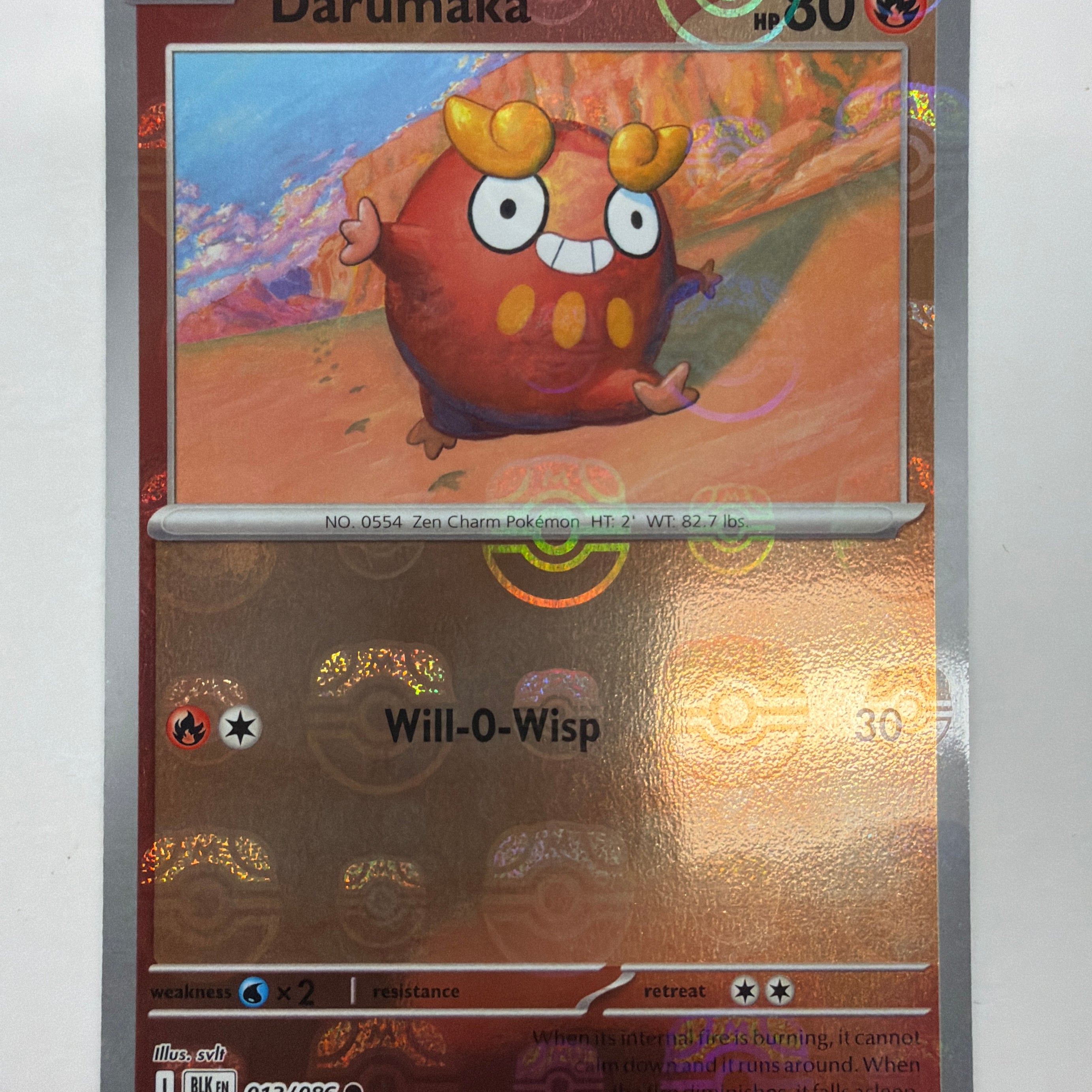 Pokémon TCG - Black Flare Darumaka 013/086 Masterball NM