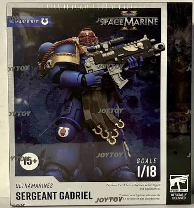 JoyToy Warhammer 40K Space Marine 2 Ultramarines Sergeant Gadriel 1/18 Scale Action Figure