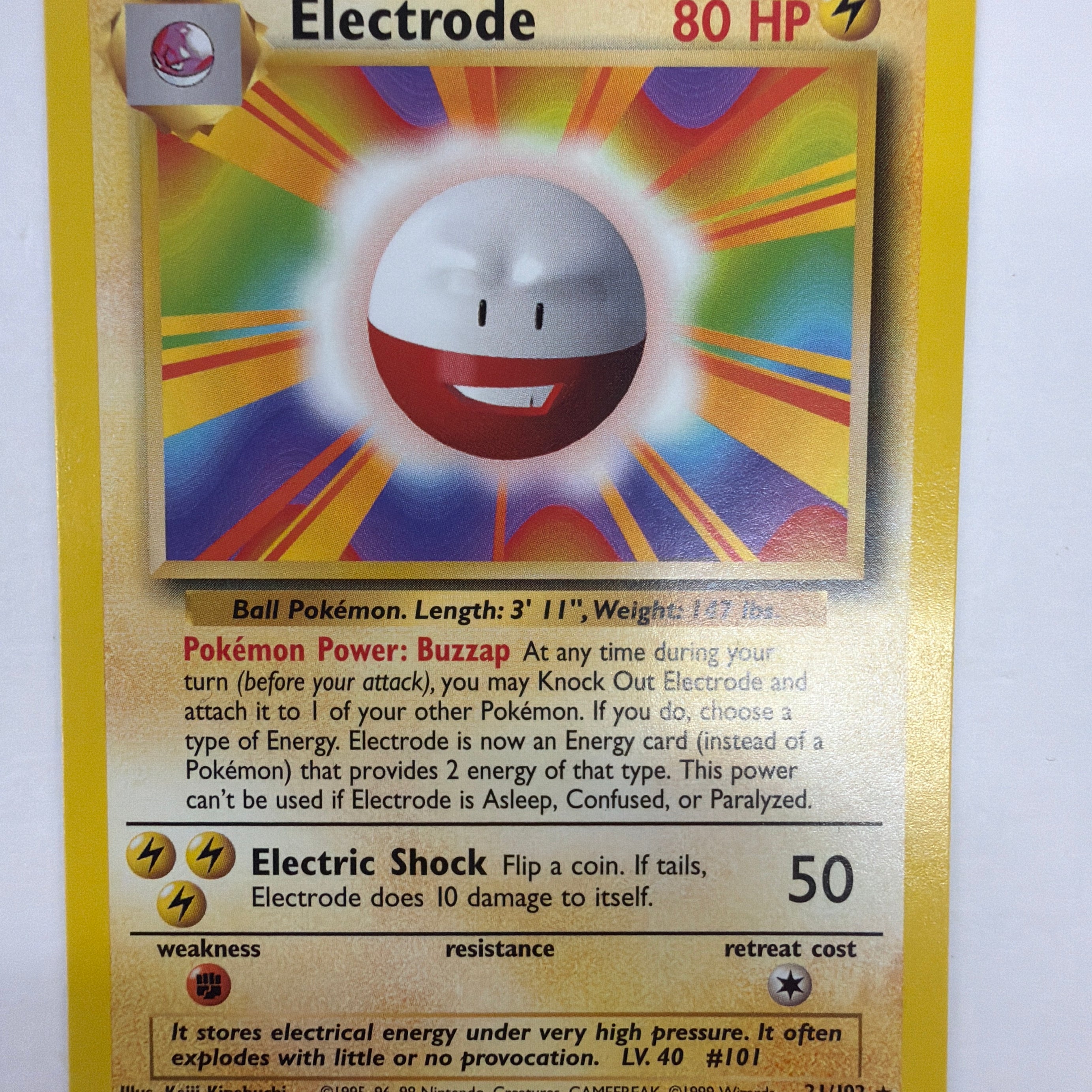 Pokémon TCG - Base Set Unlimited Electrode 21/102 Non-Holo LP
