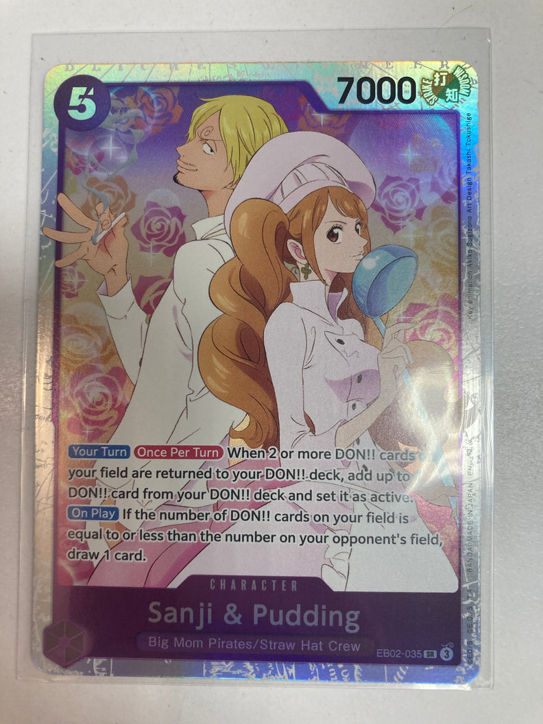 One Piece TCG Sanji & Pudding EB02-035 SR NM – True Believers