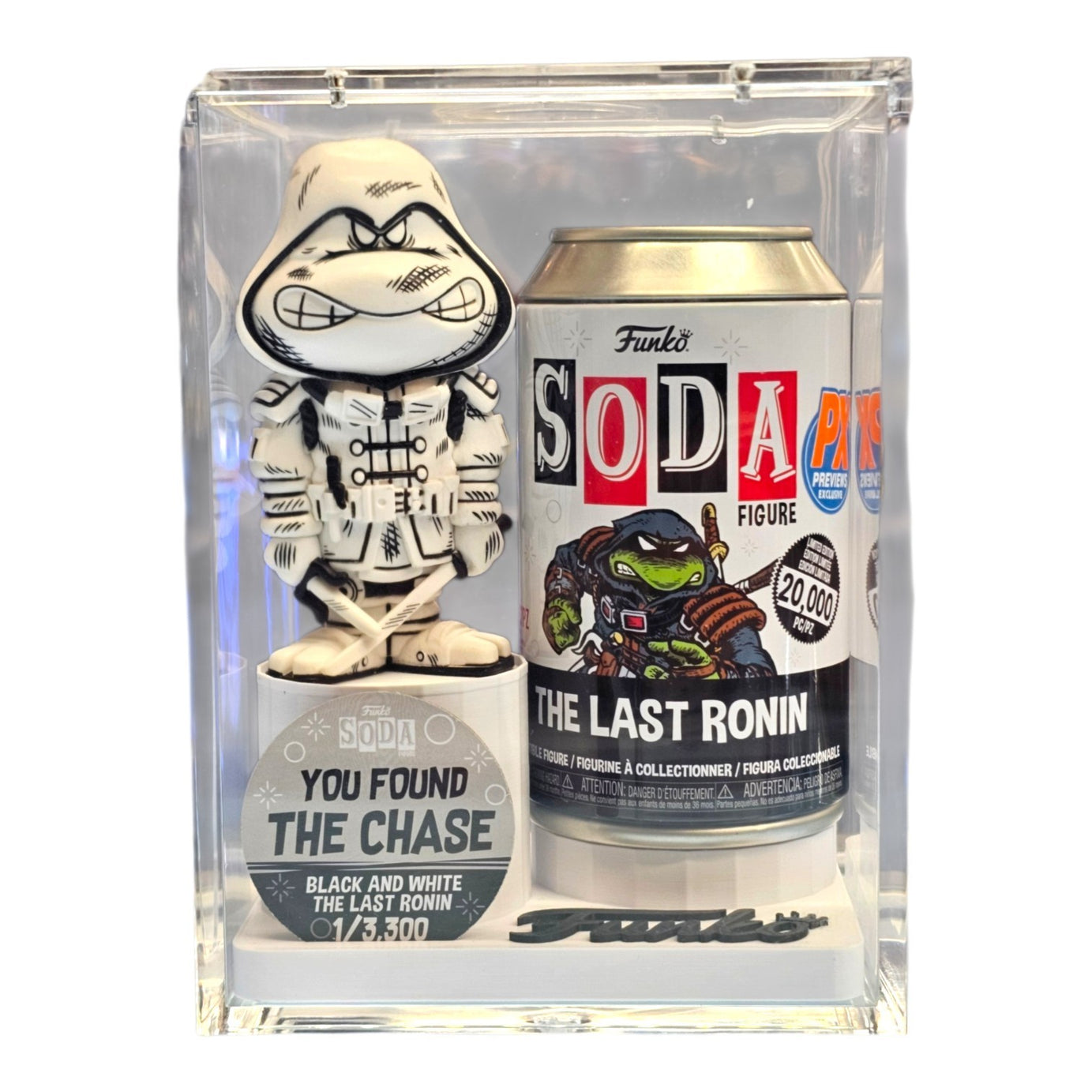 Funko Soda Teenage Mutant Ninja Turtles The Last Ronin PX Previews Exclusive B&W Chase Edition with Acrylic Case