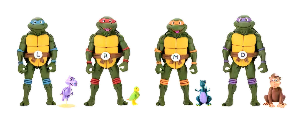 NECA Teenage Mutant Ninja Turtles Pizza Club VHS Action Figure Set
