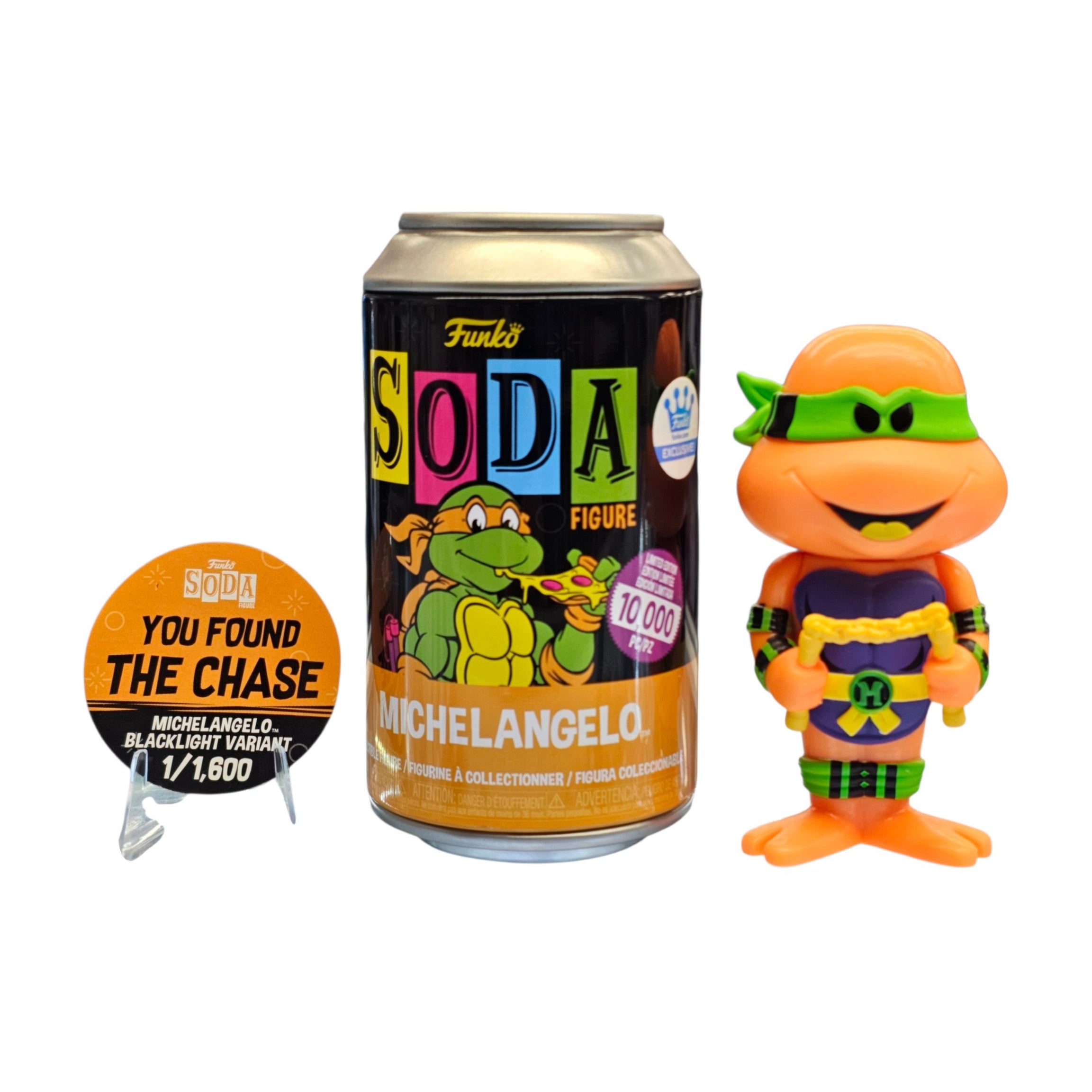 Funko Soda Teenage Mutant Ninja Turtles Michelangelo Blacklight Chase Funko Shop Exclusive 1 of 1600