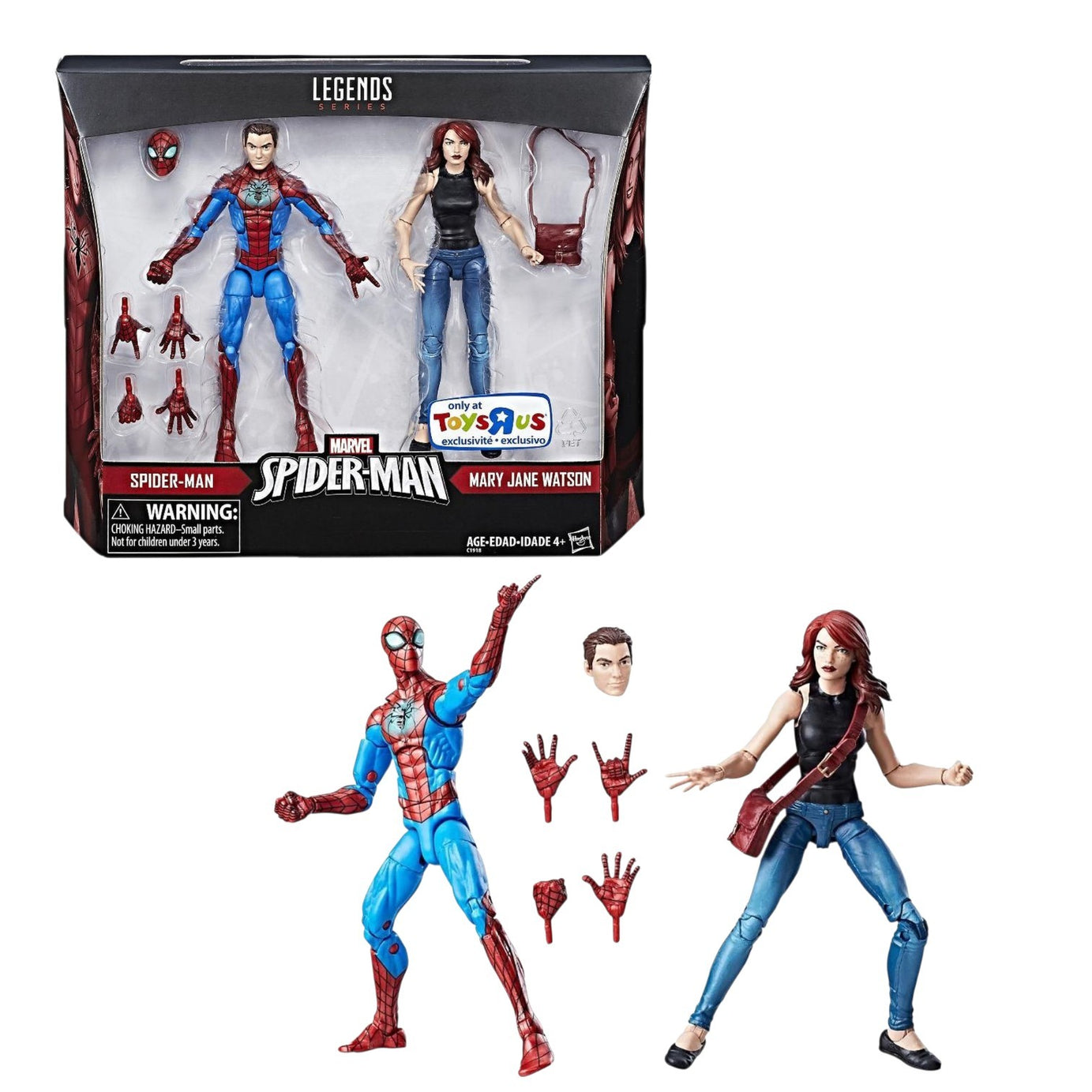 Hasbro Marvel Legends Spider-Man and Mary Jane Watson Action Figure 2-Pack Toys "R" Us Exclusive