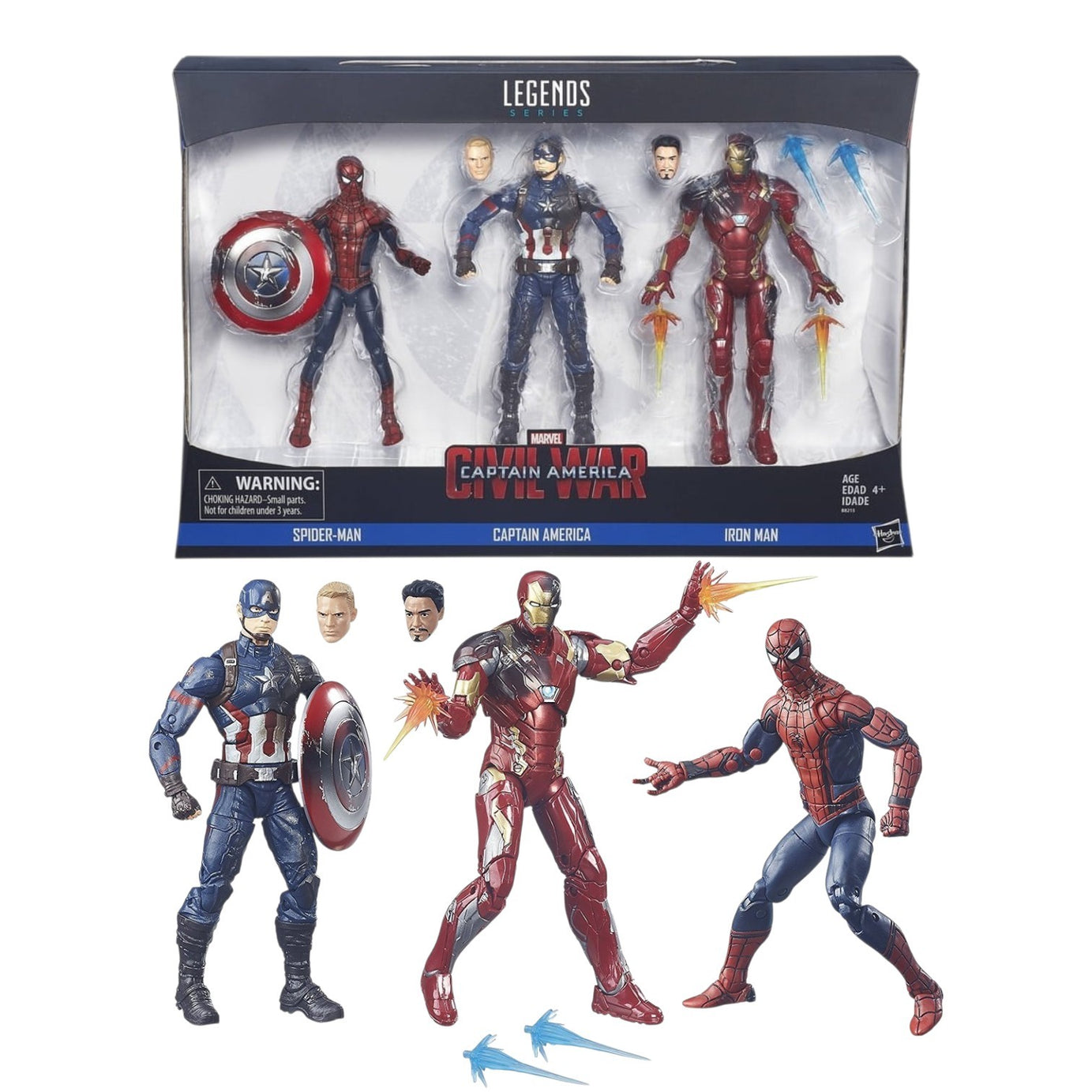 Hasbro Marvel Legends Captain America Civil War Spider-Man /Captain America / Iron Man Action Figure 3-Pack