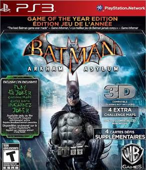 PS3 Greatest Hits Batman Arkham Asylum Game Of The Year Edition Video Game