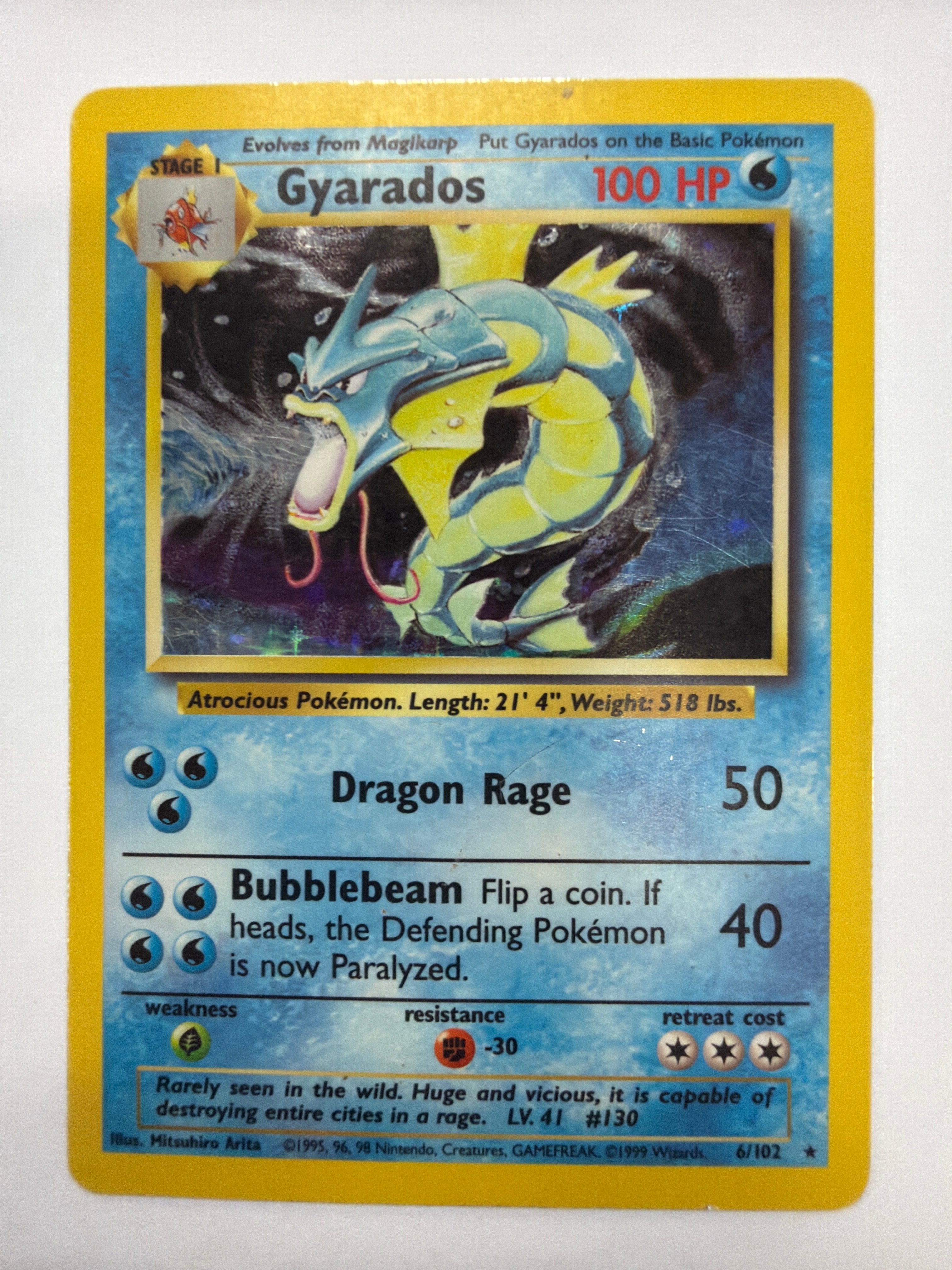 Pokémon TCG - Base Set Unlimited Gyarados 6/102 Holo DMG