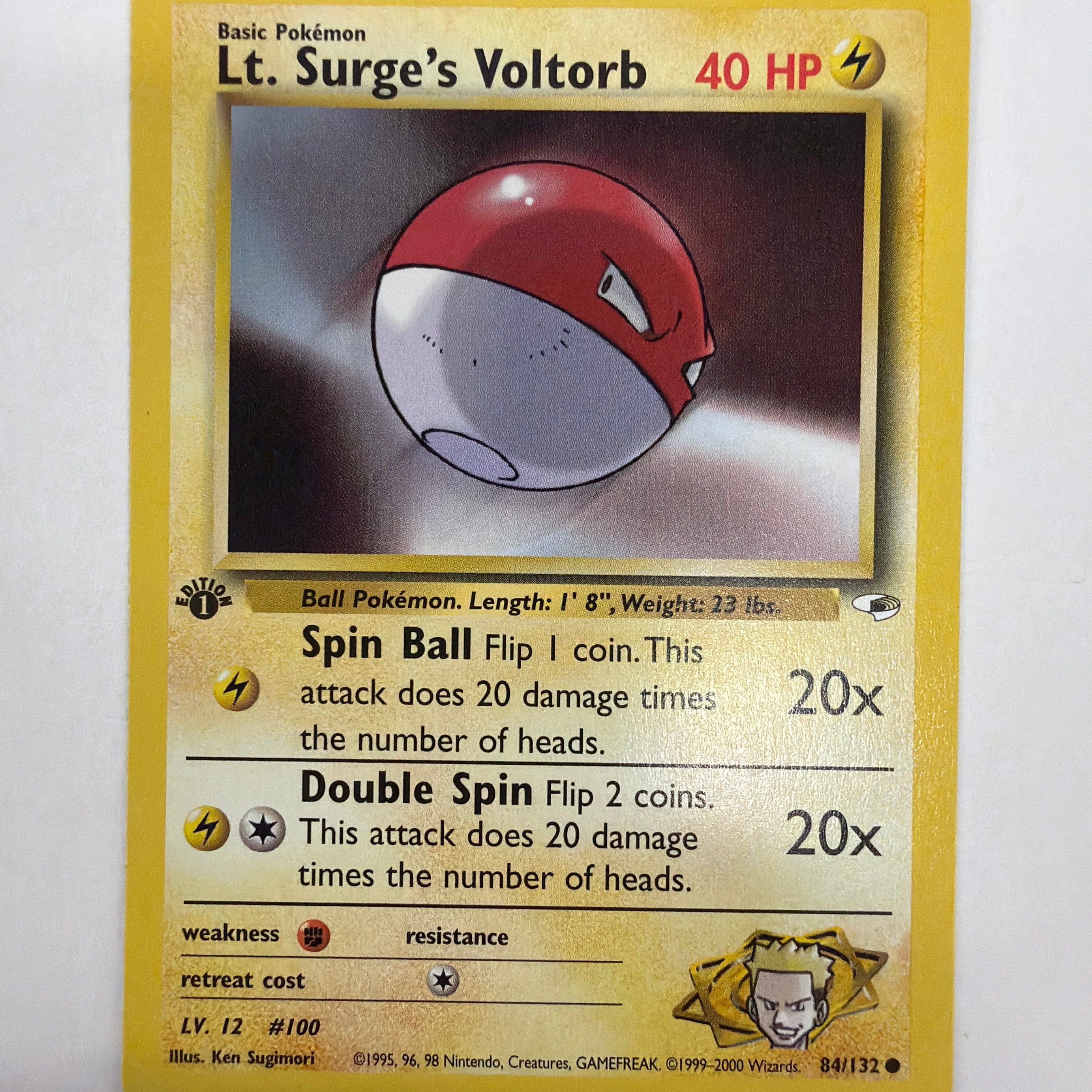 Pokémon TCG - Gym Heroes 1st Edition LT. Surge's Voltorb 84/132 NM