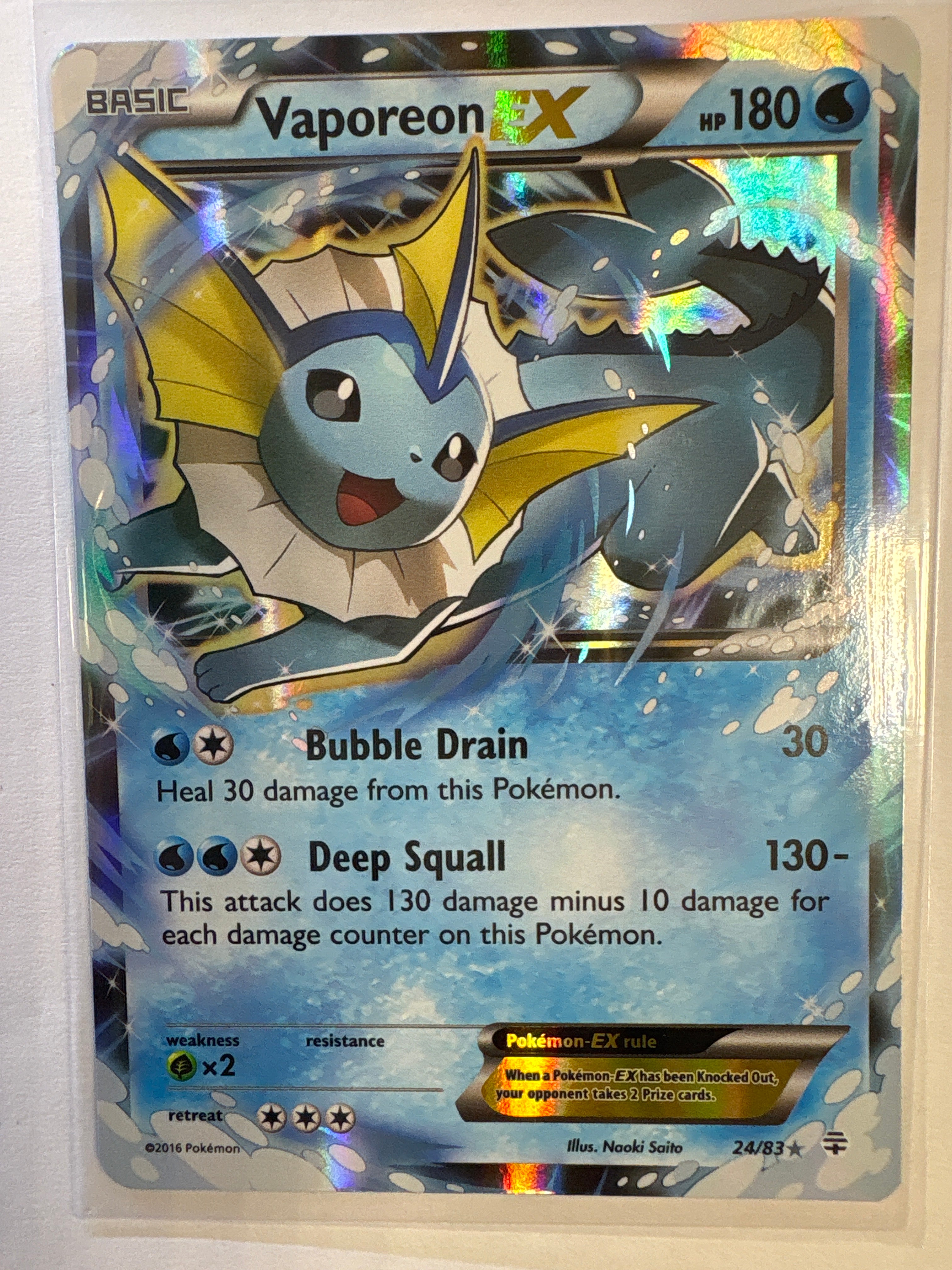 Pokmon TCG- Generations Vaporeon EX 24/83 Holo NM True Believers Gaming and Collectibles Pokmon TCG- Generations Vaporeon EX 24/83 Holo NM True Believers Gaming and Collectibles
