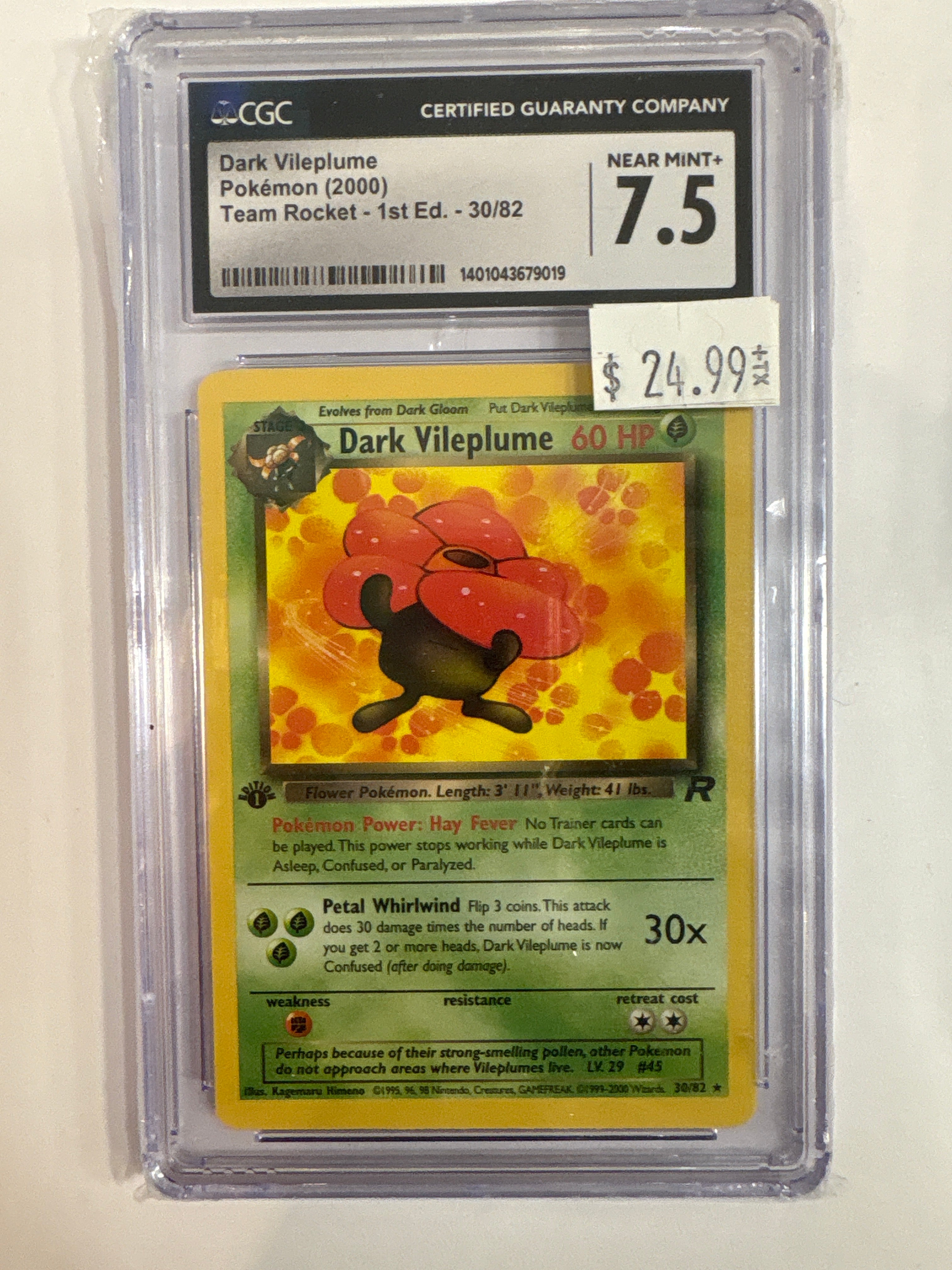 GRADED Pokmon TCG Dark Vileplume 30/82 Team Rocket First Edition 7.5 True Believers Gaming and Collectibles GRADED Pokmon TCG Dark Vileplume 30/82 Team Rocket First Edition 7.5 True Believers Gaming and Collectibles