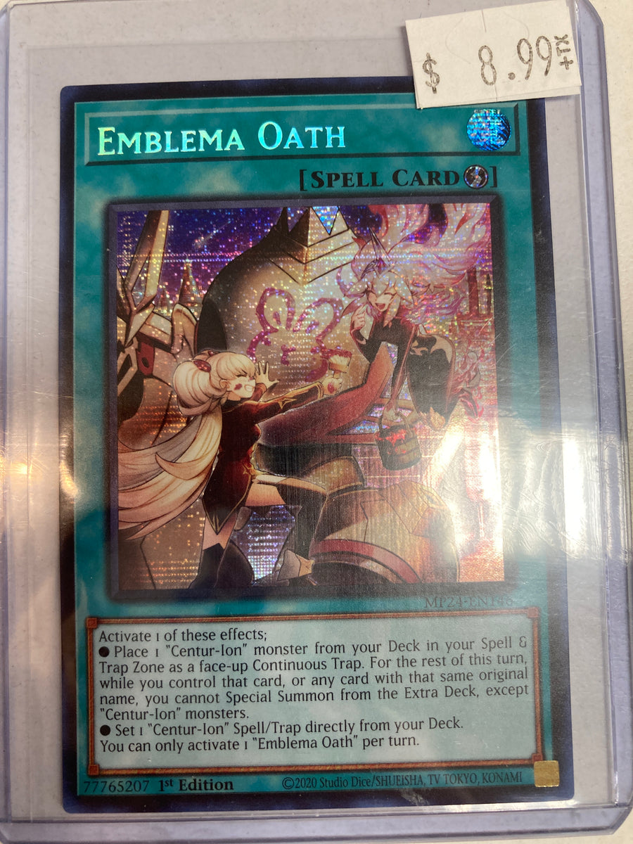 Yugioh TCG Emblema Oath MP24-EN146 First Edition Prismatic Rare Mint – True  Believers Gaming and Collectibles