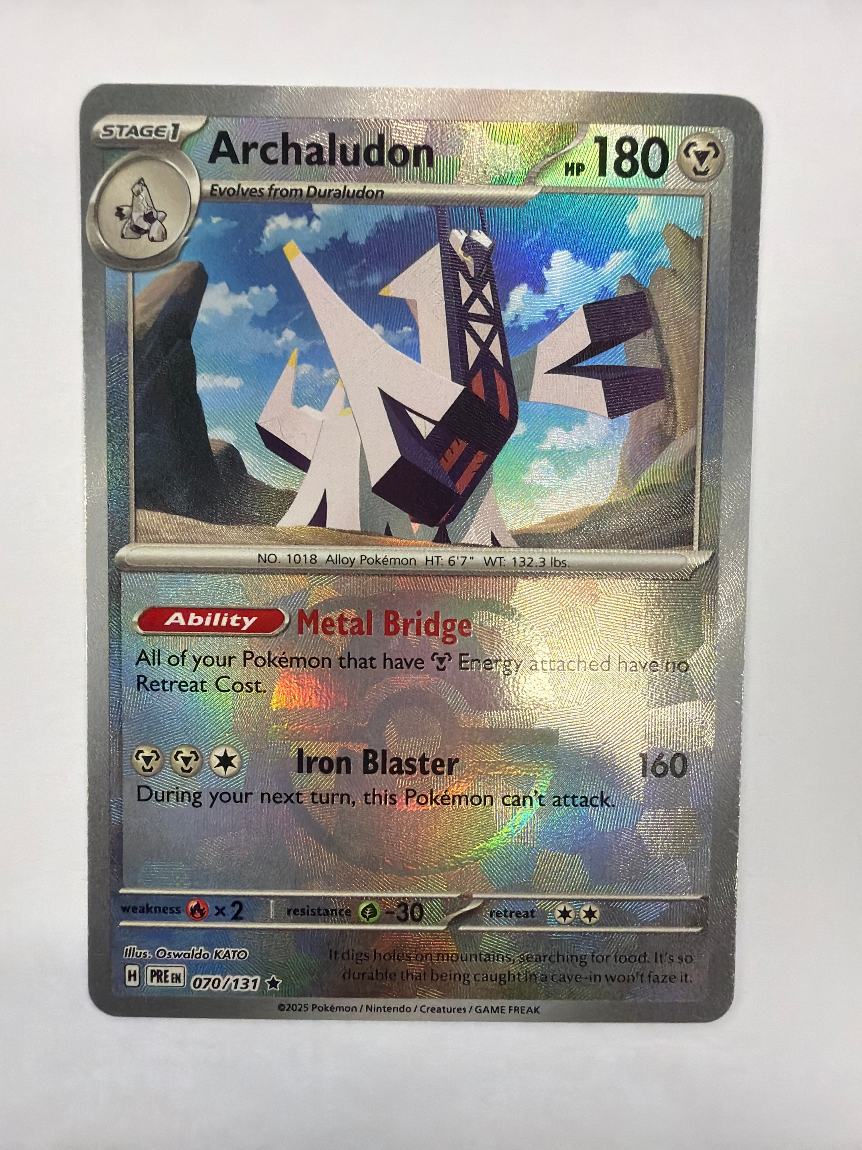 Pokémon TCG - Prismatic Evolution Archaludon 070/131 Masterball NM