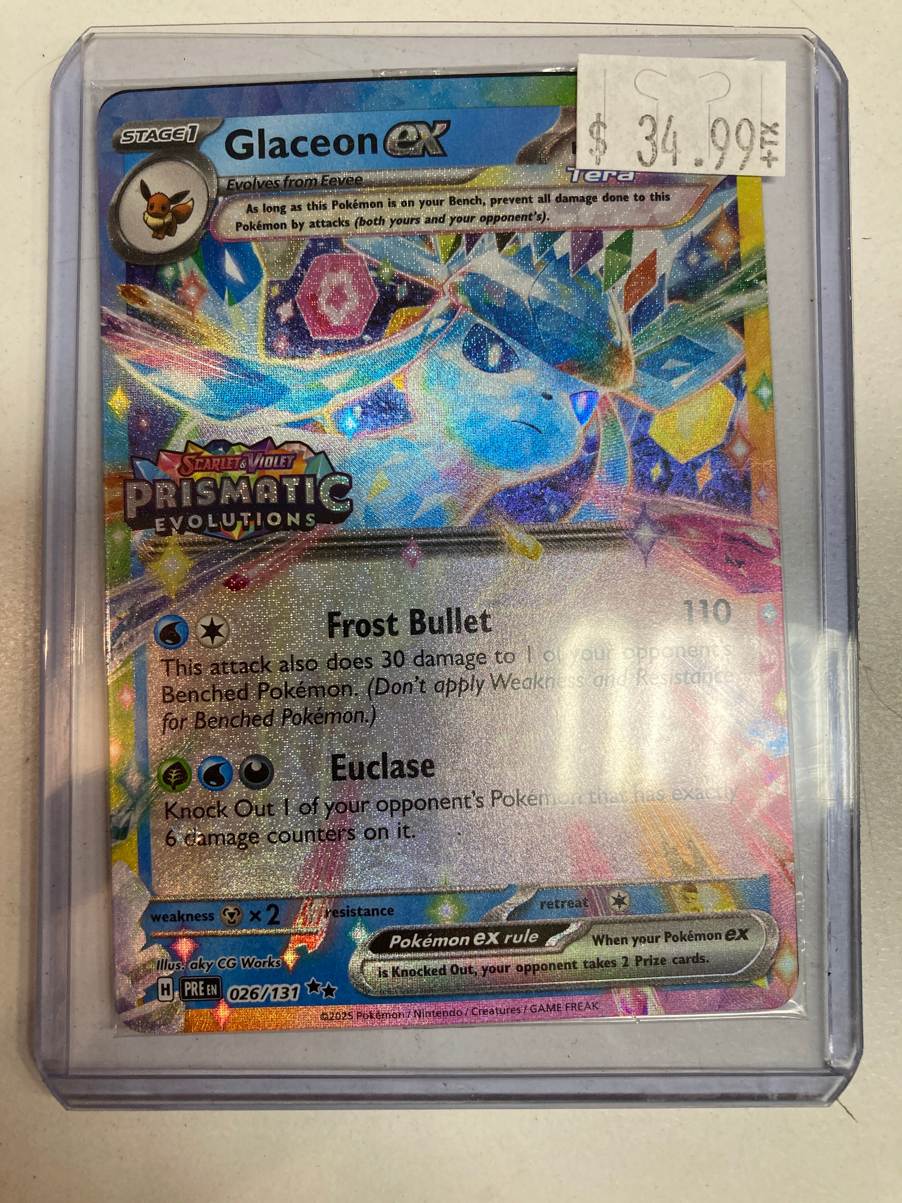 Pokmon TCG Glaceon EX 026/131 Prismatic Evolution Surprise Box Promo True Believers Gaming and Collectibles Pokmon TCG Glaceon EX 026/131 Prismatic Evolution Surprise Box Promo True Believers Gaming and Collectibles