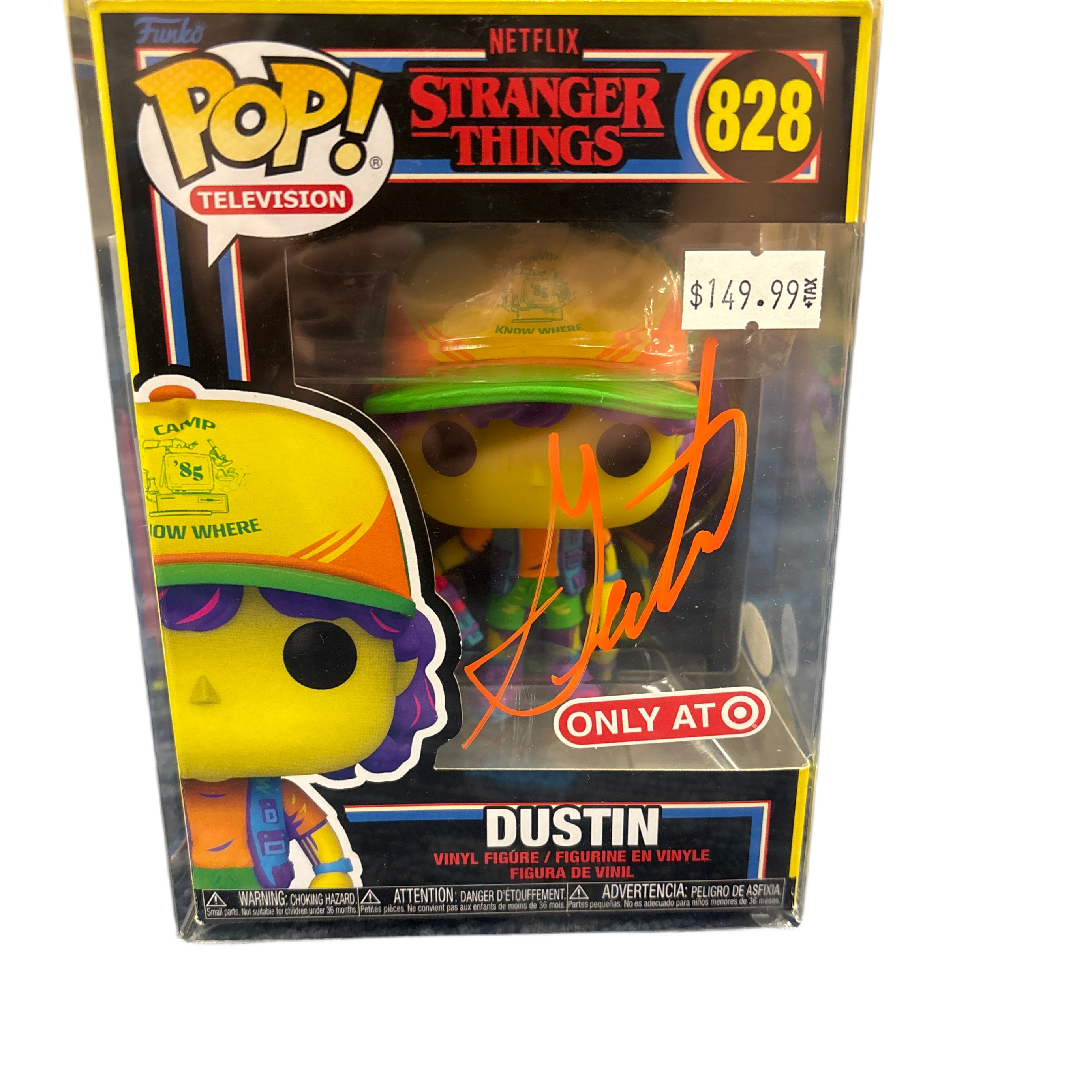 (SIGNED) Funko Pop! Television Netflix Stranger Things Dustin Target Exclusive #828 JSA CERT