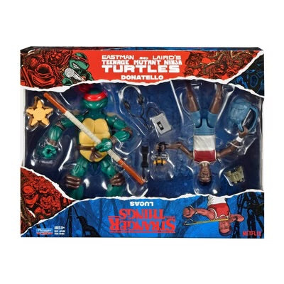 Neca Netflix Teenage Mutant Ninja Turtles Donatello & Stranger Things Lucas 2 Pack