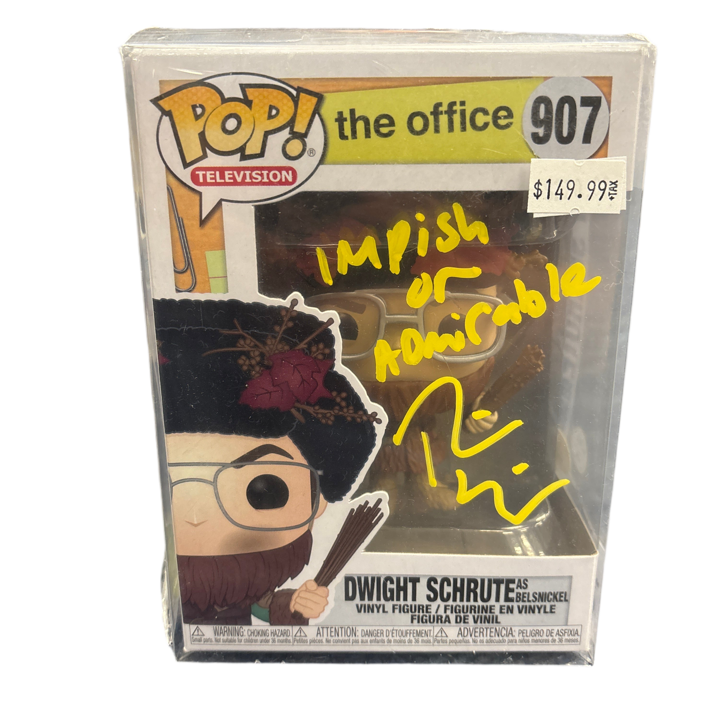SIGNED/INSCRIBED Funko Pop! Television The Office Dwight Schrute as Belsnickel #907