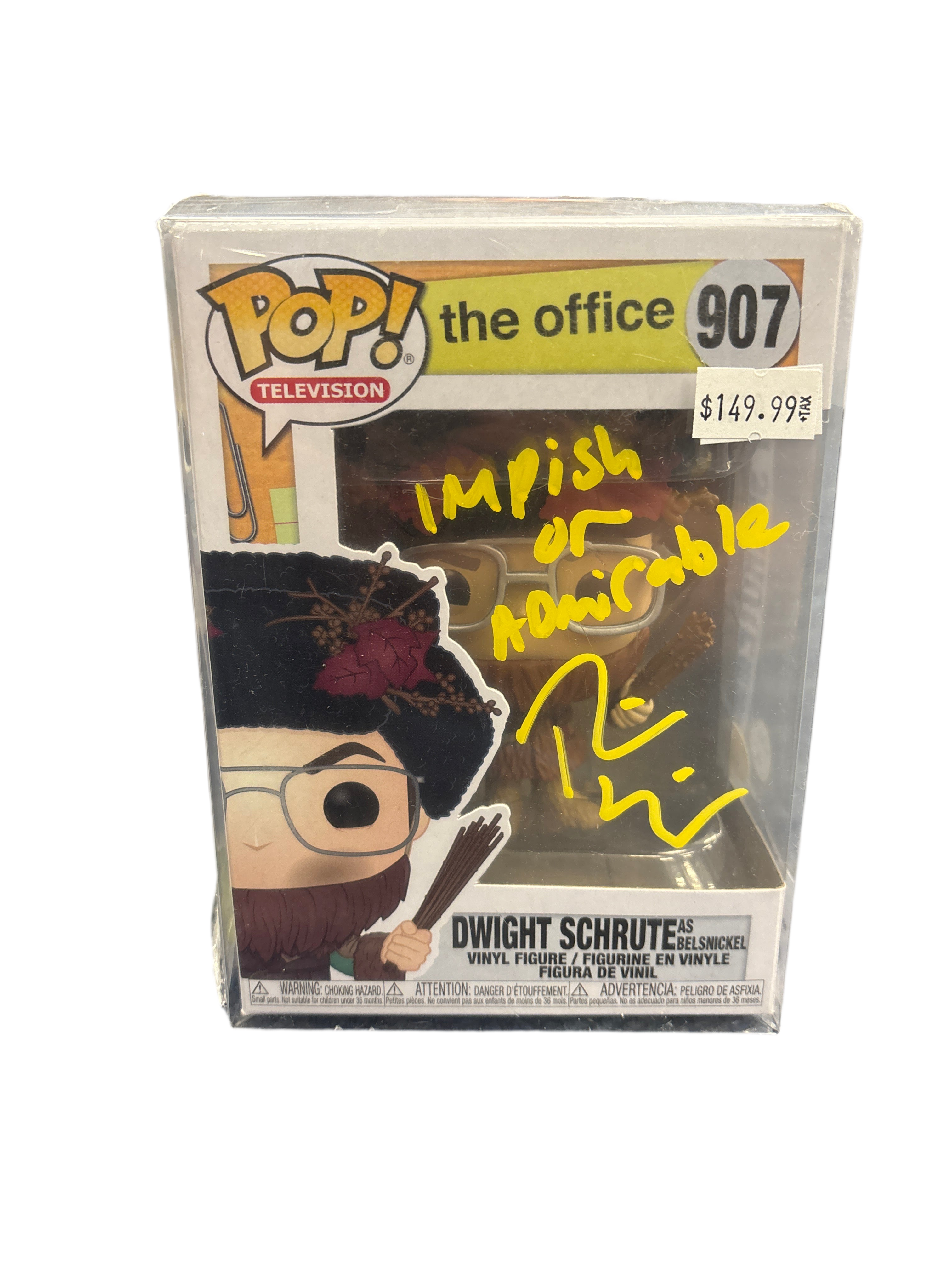SIGNED/INSCRIBED Funko Pop! Television The Office Dwight Schrute as Belsnickel #907