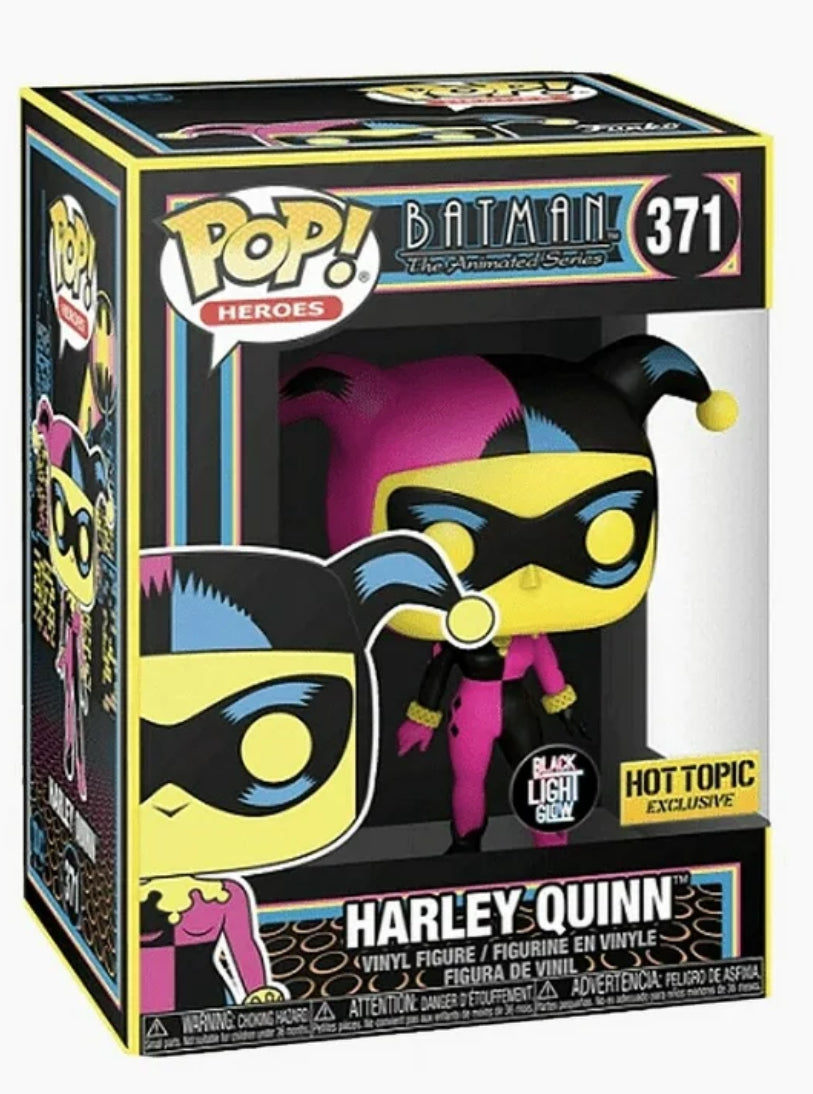 Funko Pop! Heroes DC Batman The Animated Series Harley Quinn Black Light Glow Hot Topic Exclusive #371