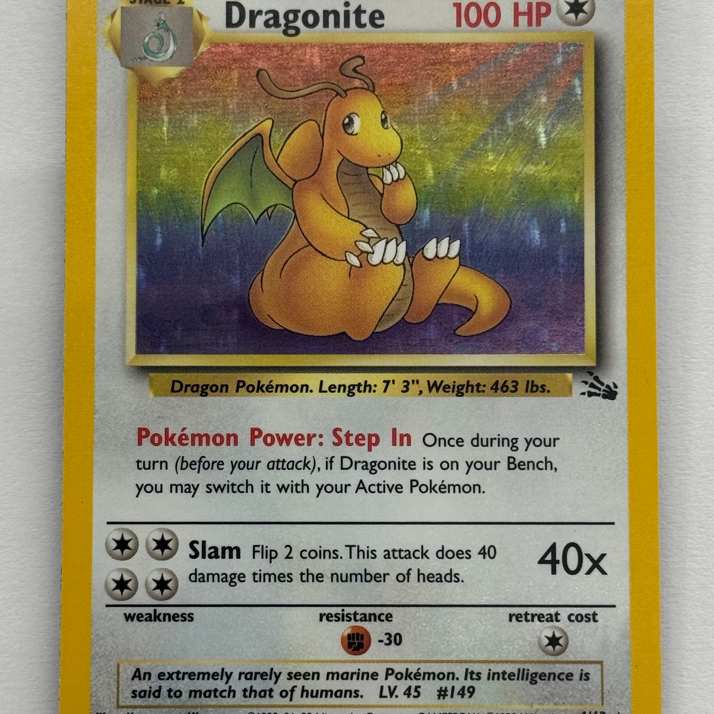 Pokémon TCG - Mystery of the Fossils JP Dragonite No. 149 (Holo) NM