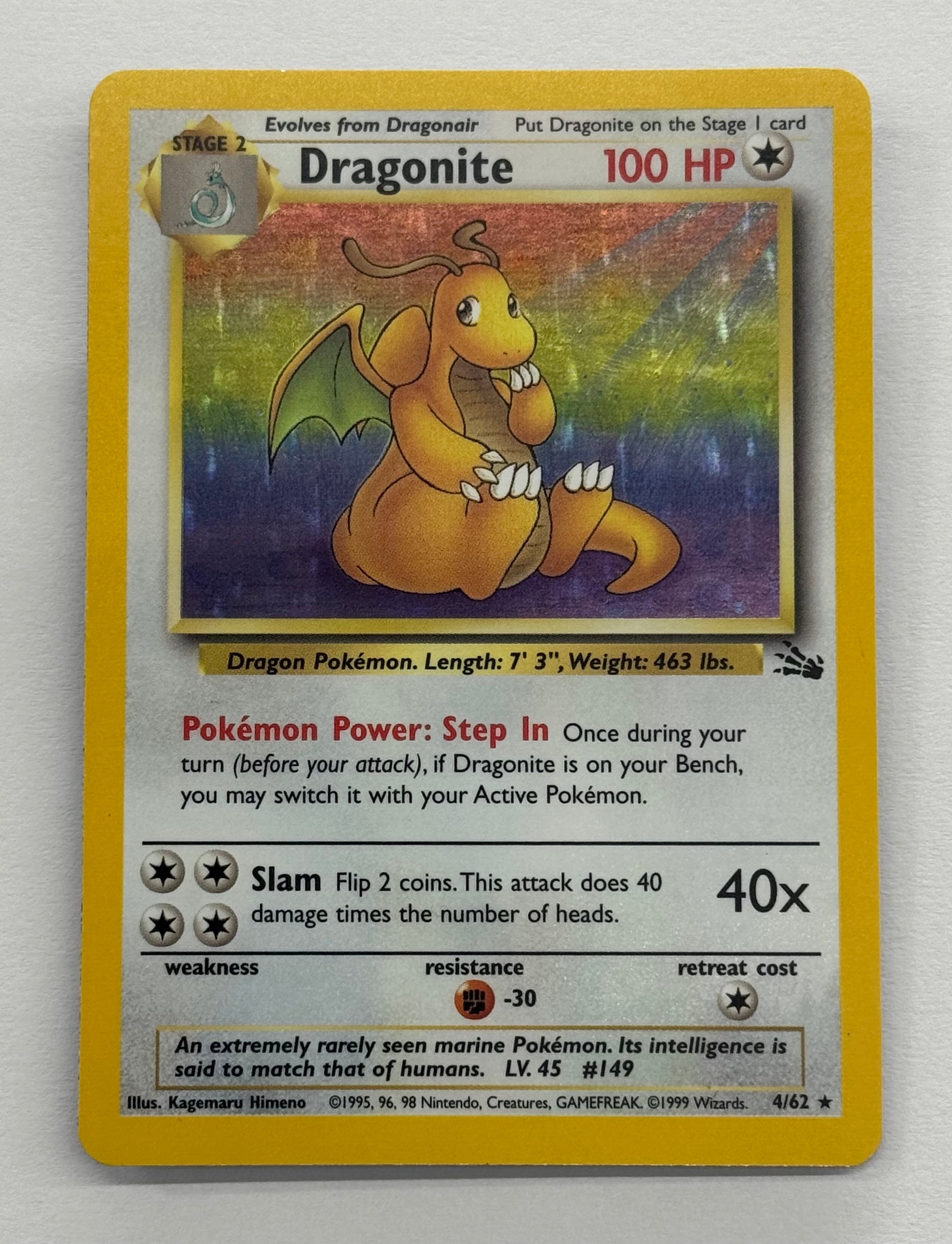 Pokémon TCG - Mystery of the Fossils JP Dragonite No. 149 (Holo) NM