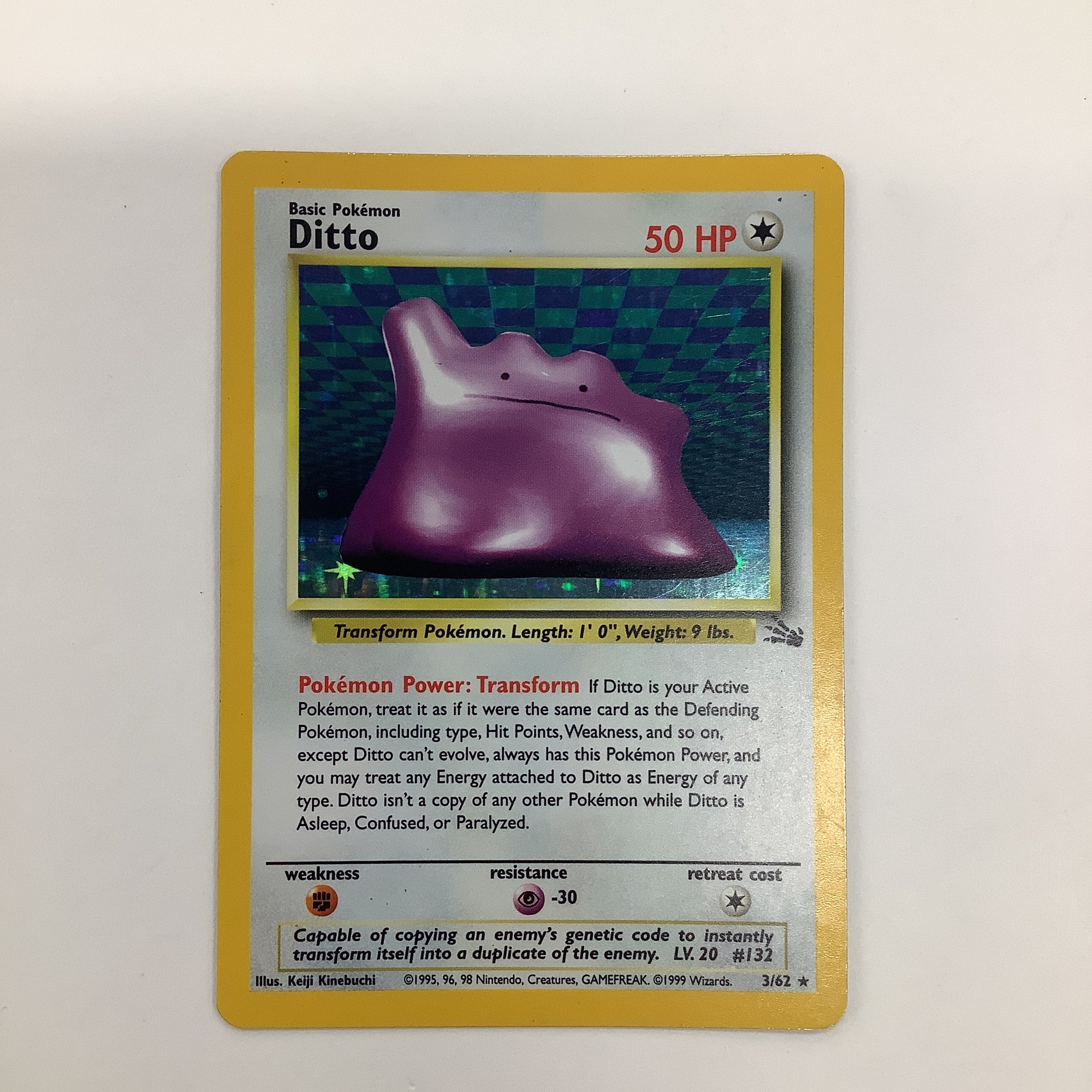Pokémon TCG - Fossil Unlimited Ditto Holo 3/62 HP