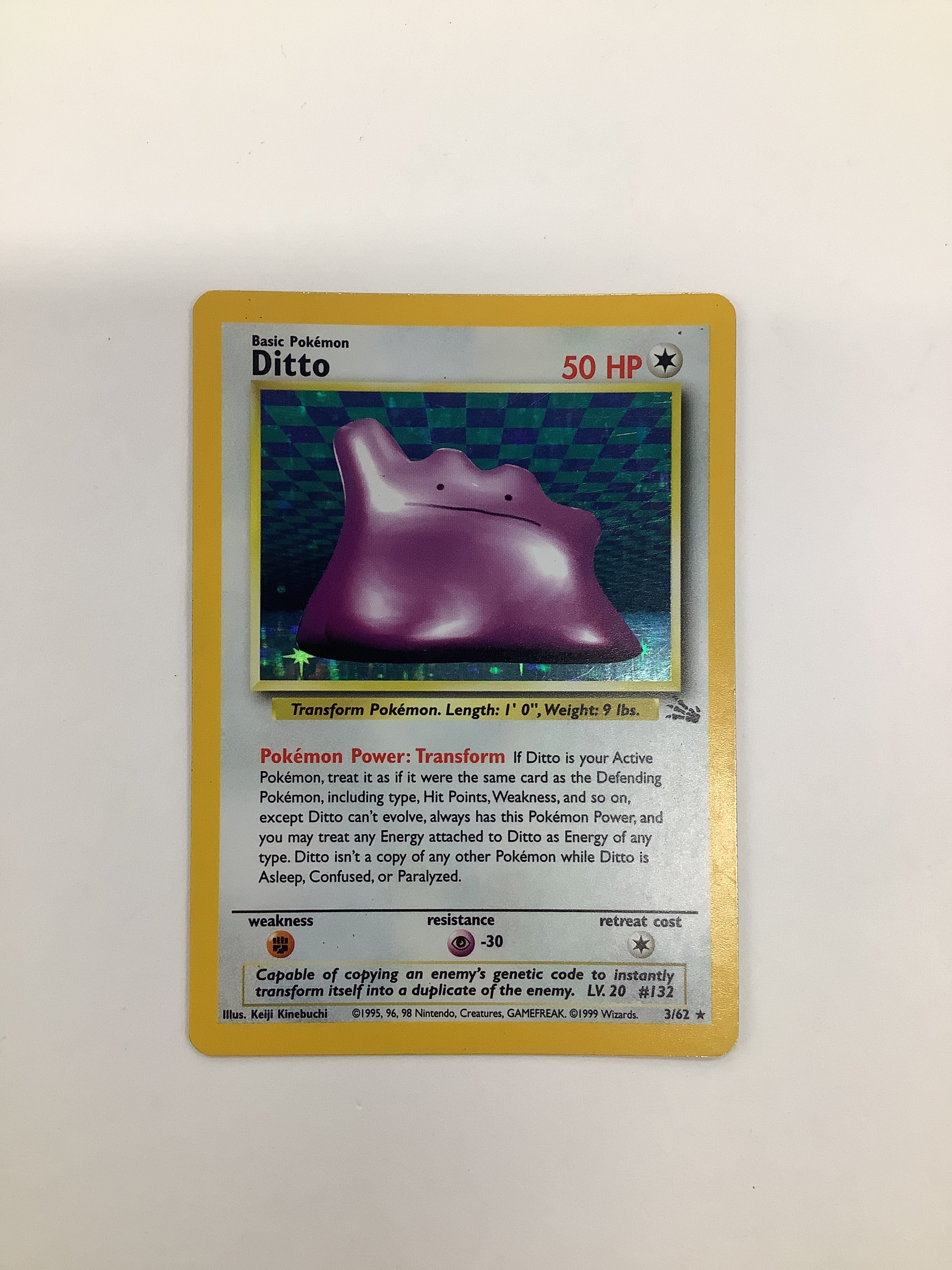 Pokémon TCG - Fossil Unlimited Ditto Holo 3/62 HP