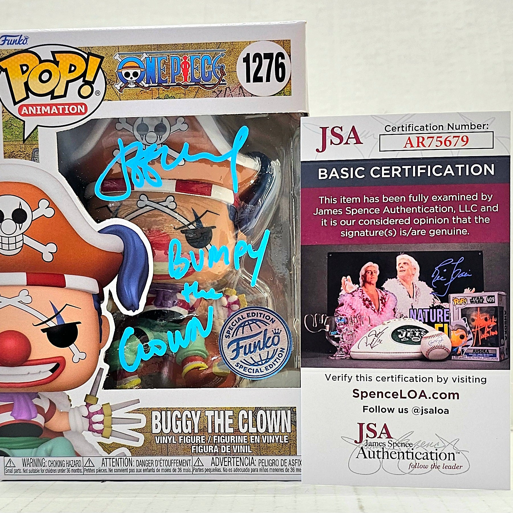 (SIGNED) Funko Pop! Animation One Piece Buggy The Clown #1276 Funko Special Edition Sticker
