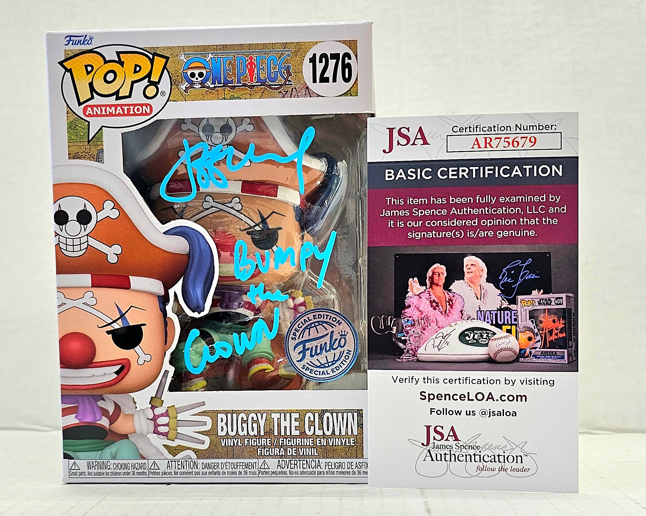 (SIGNED) Funko Pop! Animation One Piece Buggy The Clown #1276 Funko Special Edition Sticker