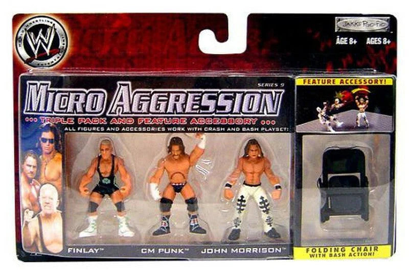 WWE Jakks Pacific Micro Aggression Series 9 Finlay CM Punk & John Morrison Action Figure 3-Pack
