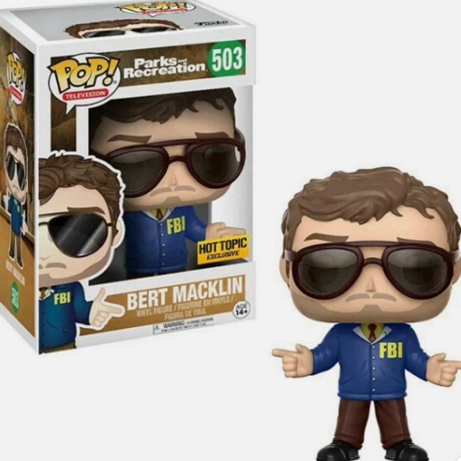 Funko Pop! Television Parks and Recreation Bert Macklin #503 Hot Topic Exclusive